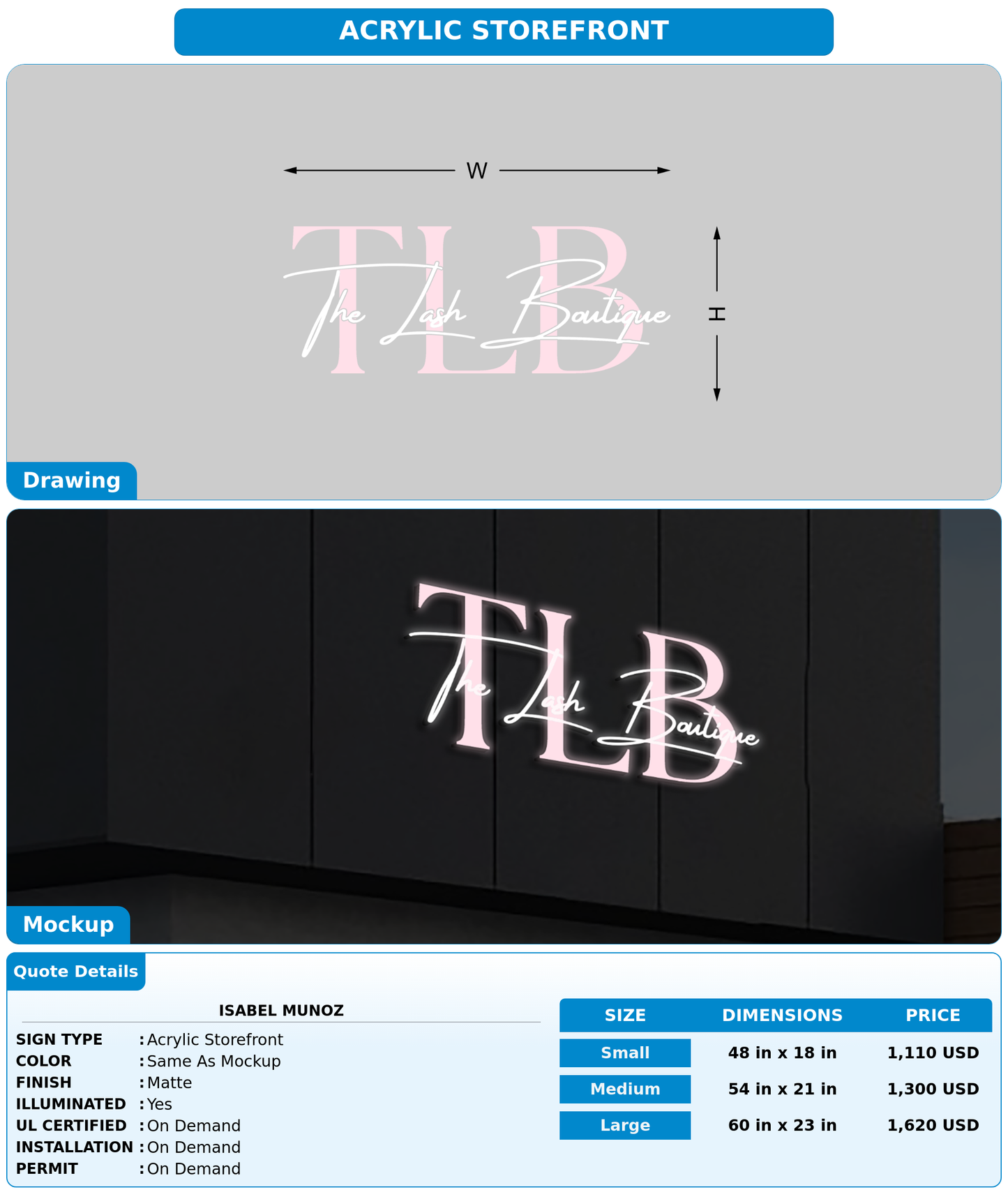 CUSTOM MOCKUP SIGN FOR Isabel Munoz