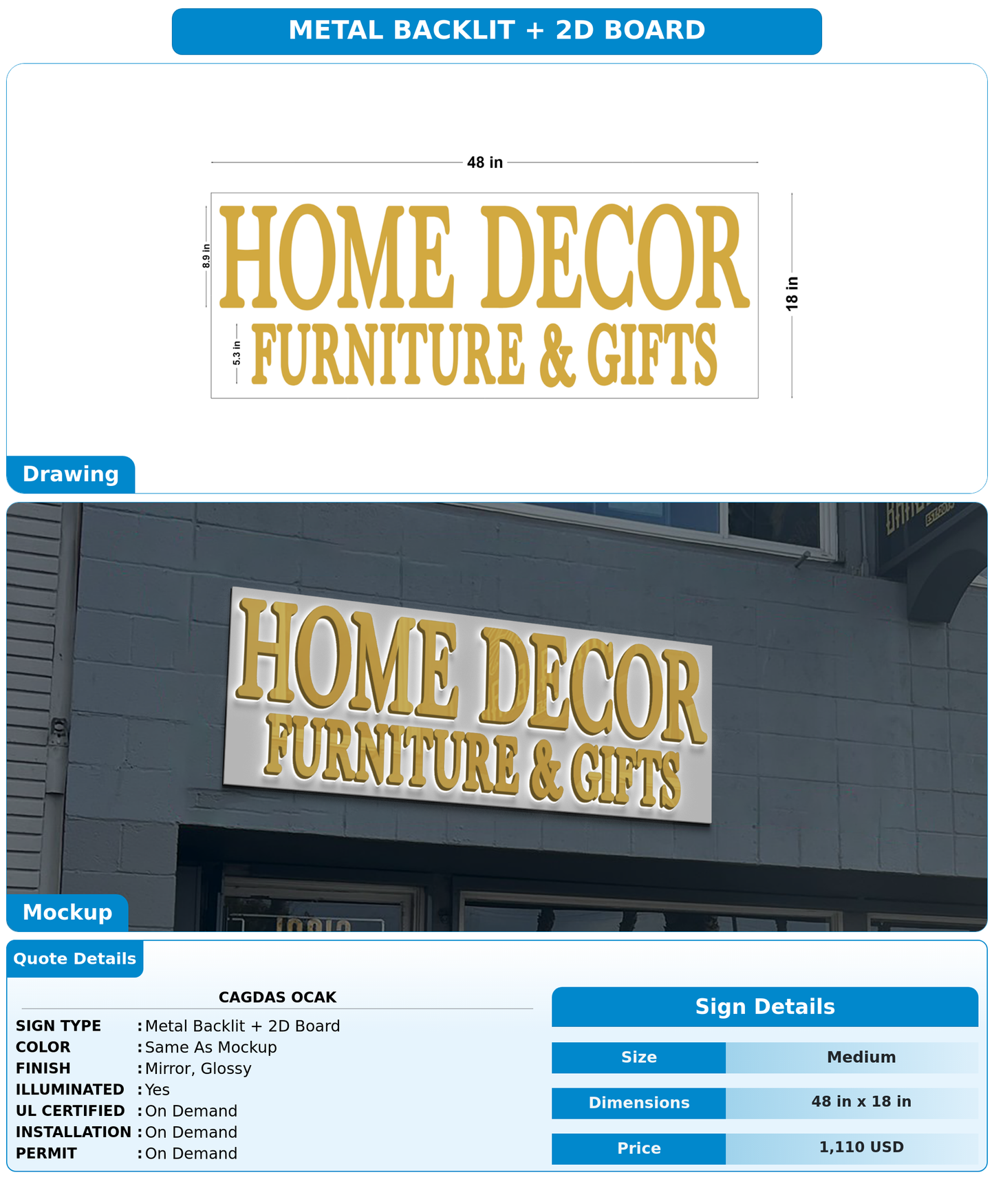 CUSTOM MOCKUP SIGN FOR Cagdas Ocak