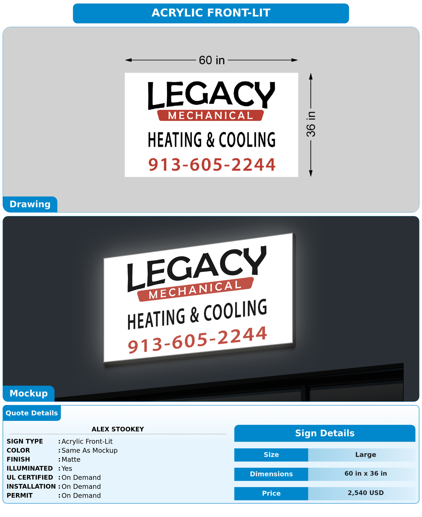 CUSTOM MOCKUP SIGN FOR Alex stookey