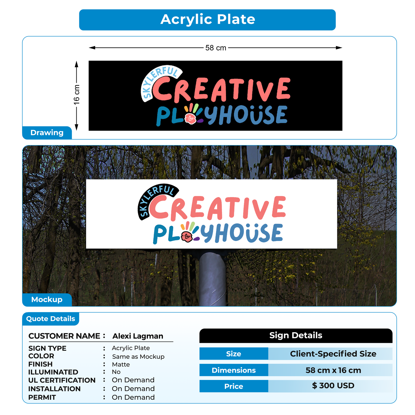 Business Signage for Alexi Lagman