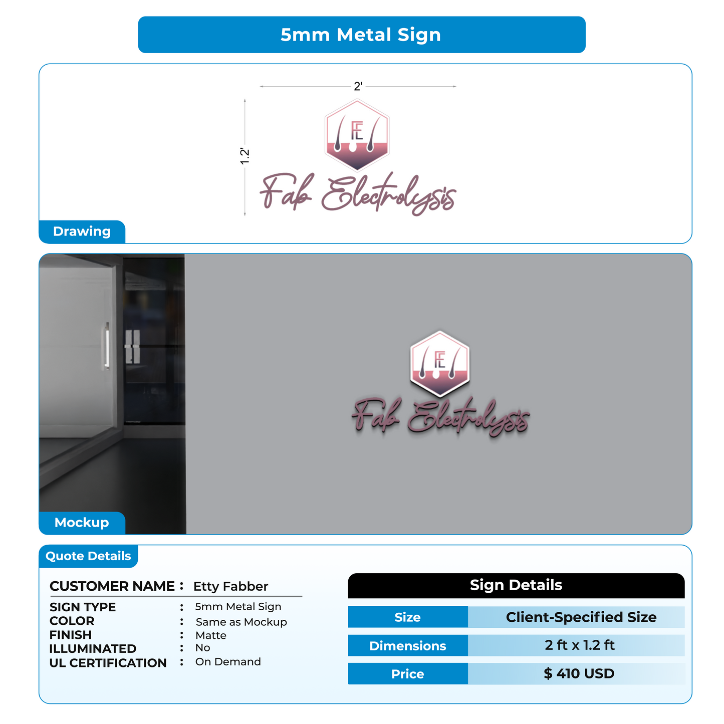 Custom Signs For Etty Fabber
