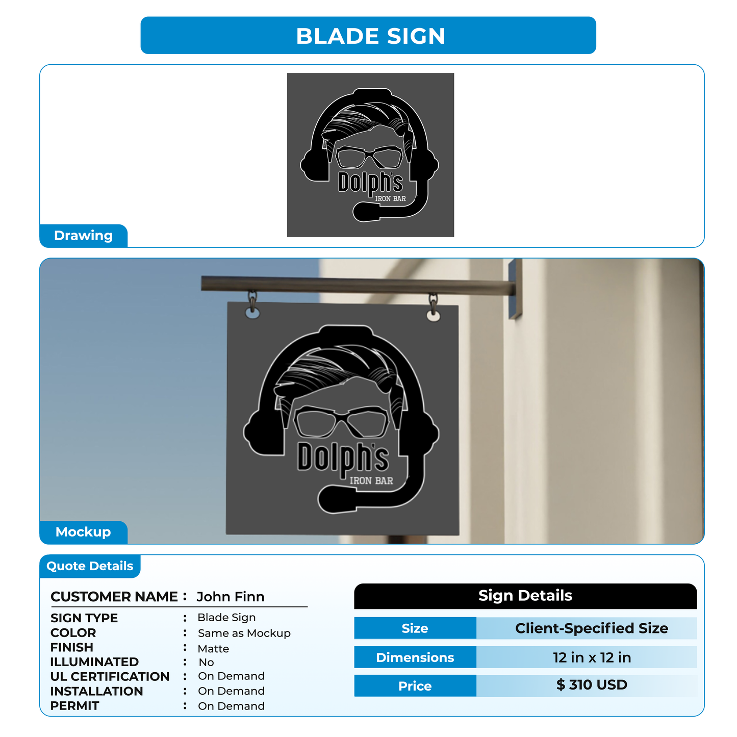 2d blade sign for John Finn