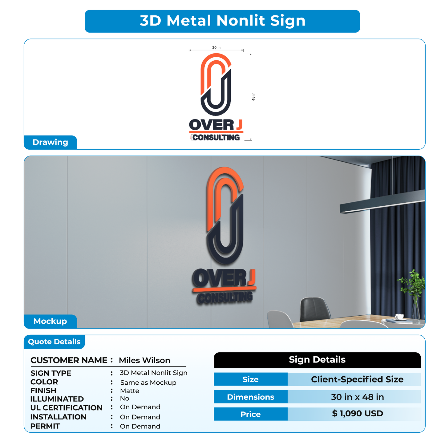 Custom Signs For Miles Wilson