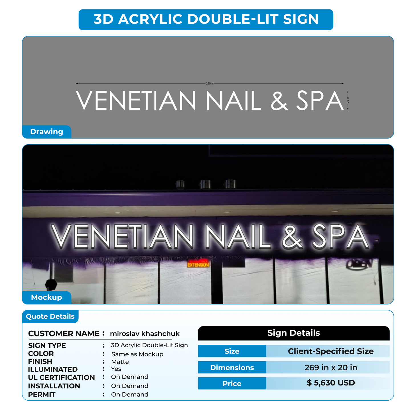3d acrylic doublelit for miroslav khashchuk