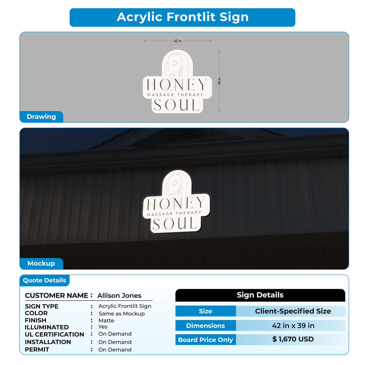 Custom Signs For Allison Jones