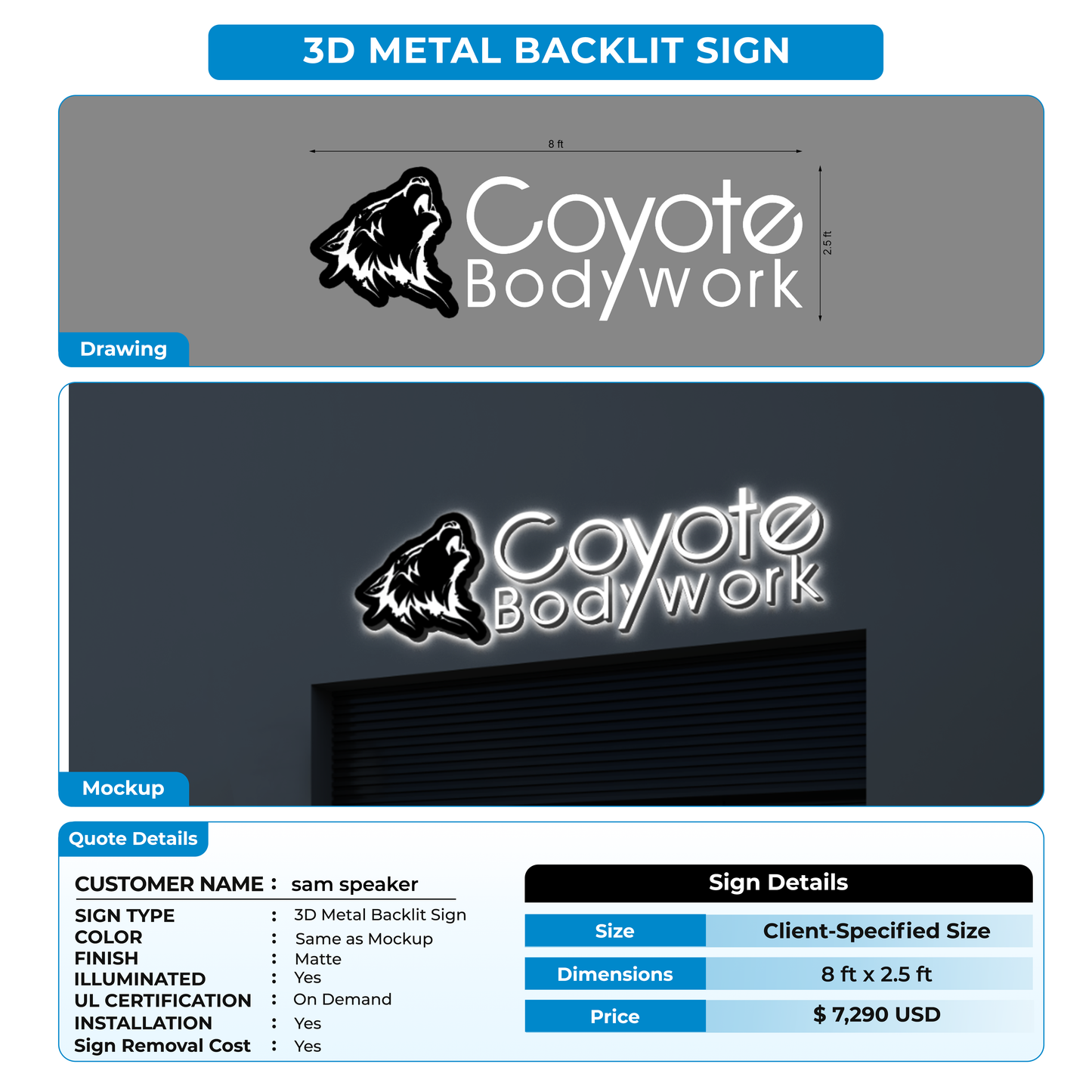 20% deposit link for 3d metal backlit of sam speaker