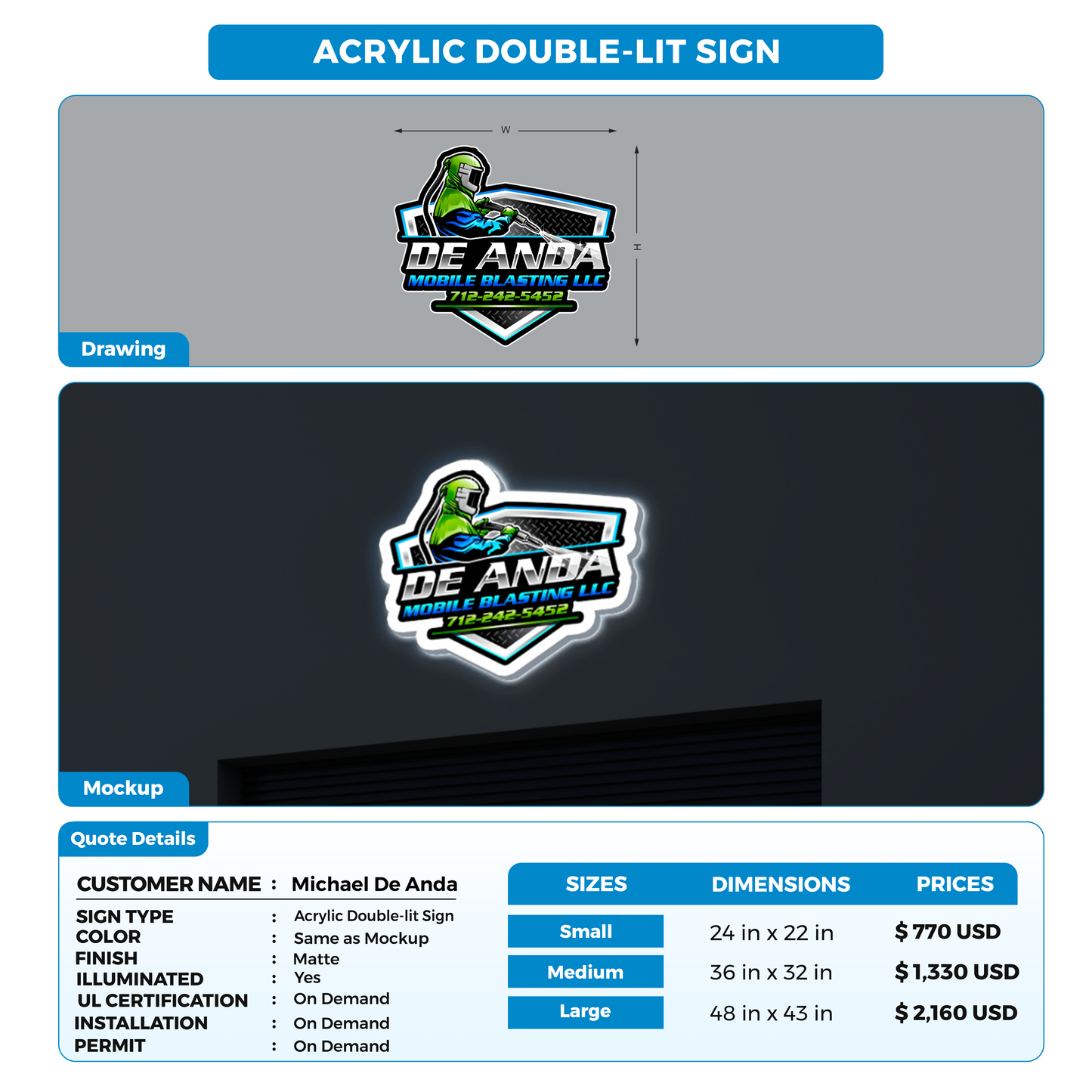 Custom Signs For Michael De Anda