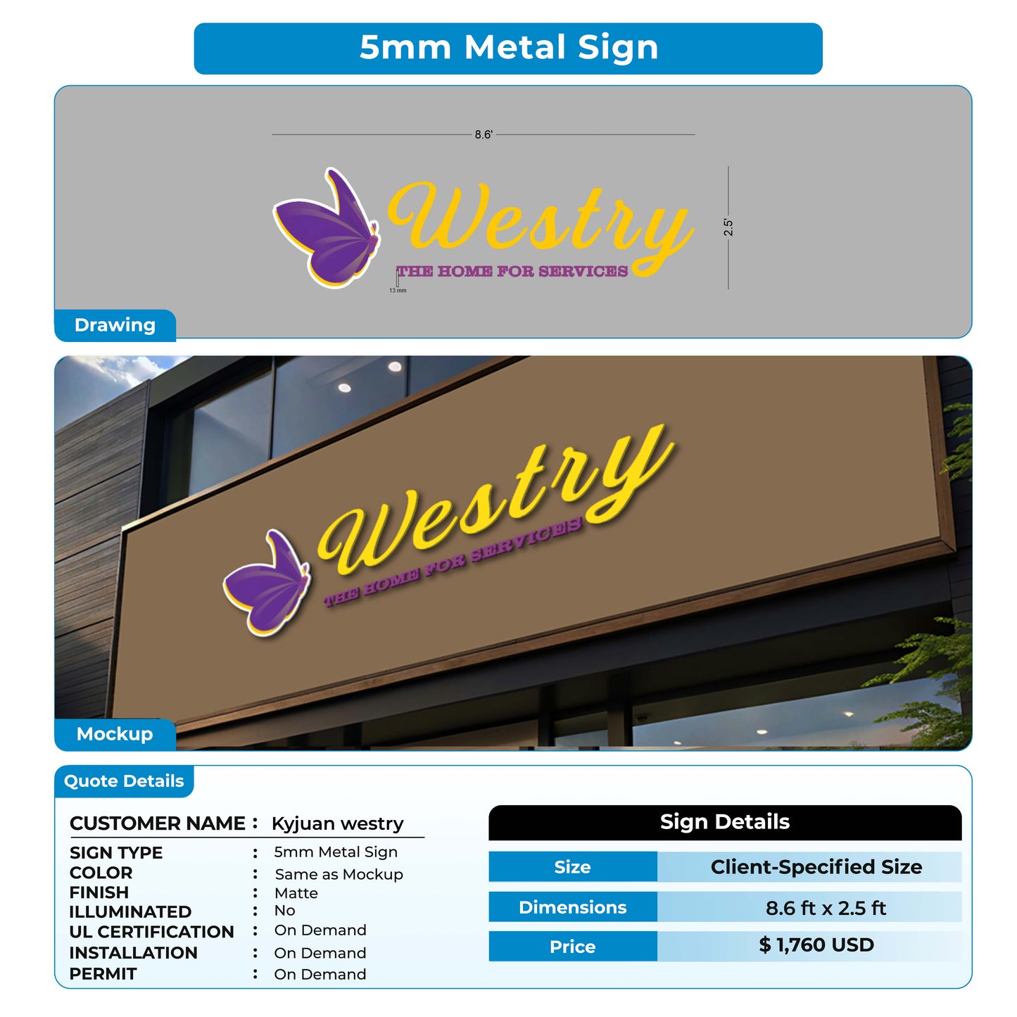 custom signs for Kyjuan westry