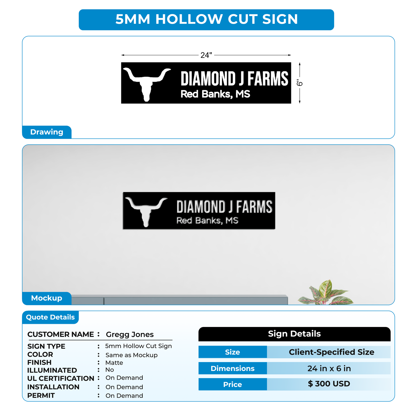 custom signs for Gregg Jones