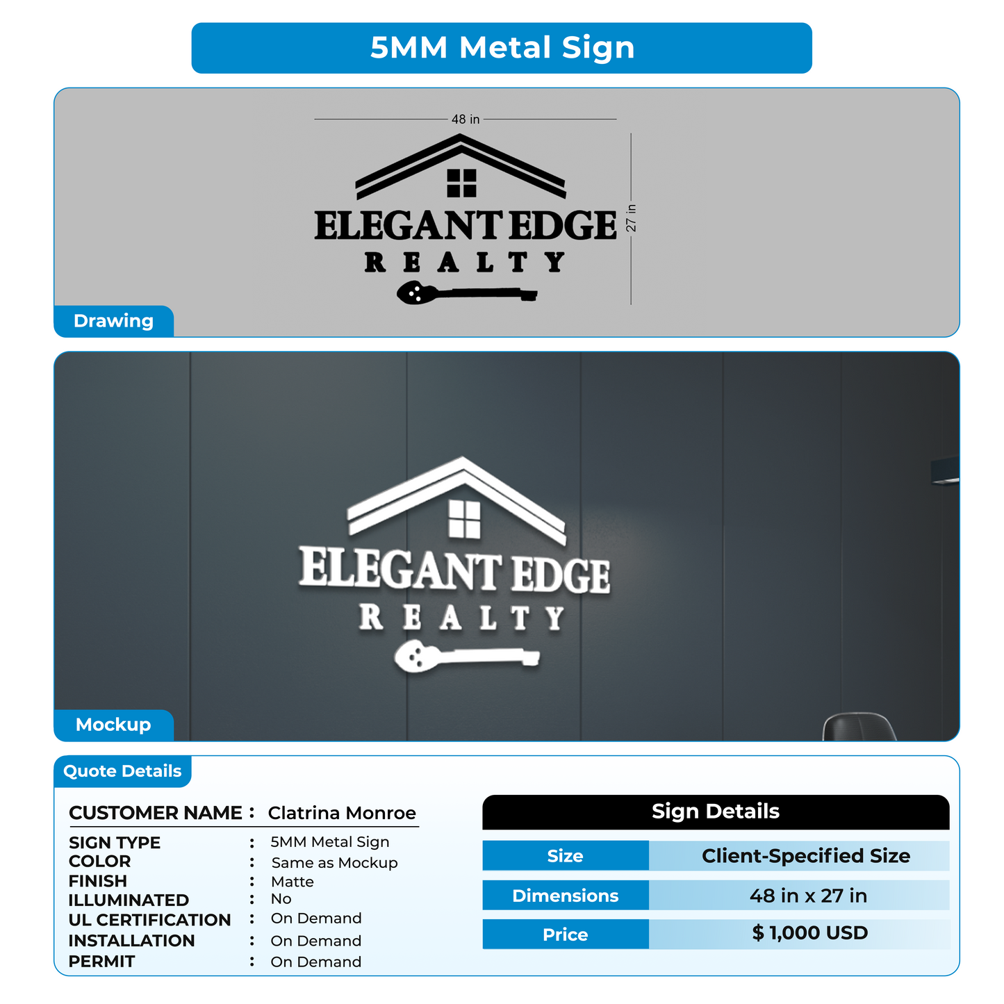 Business signage for Clatrina Monroe