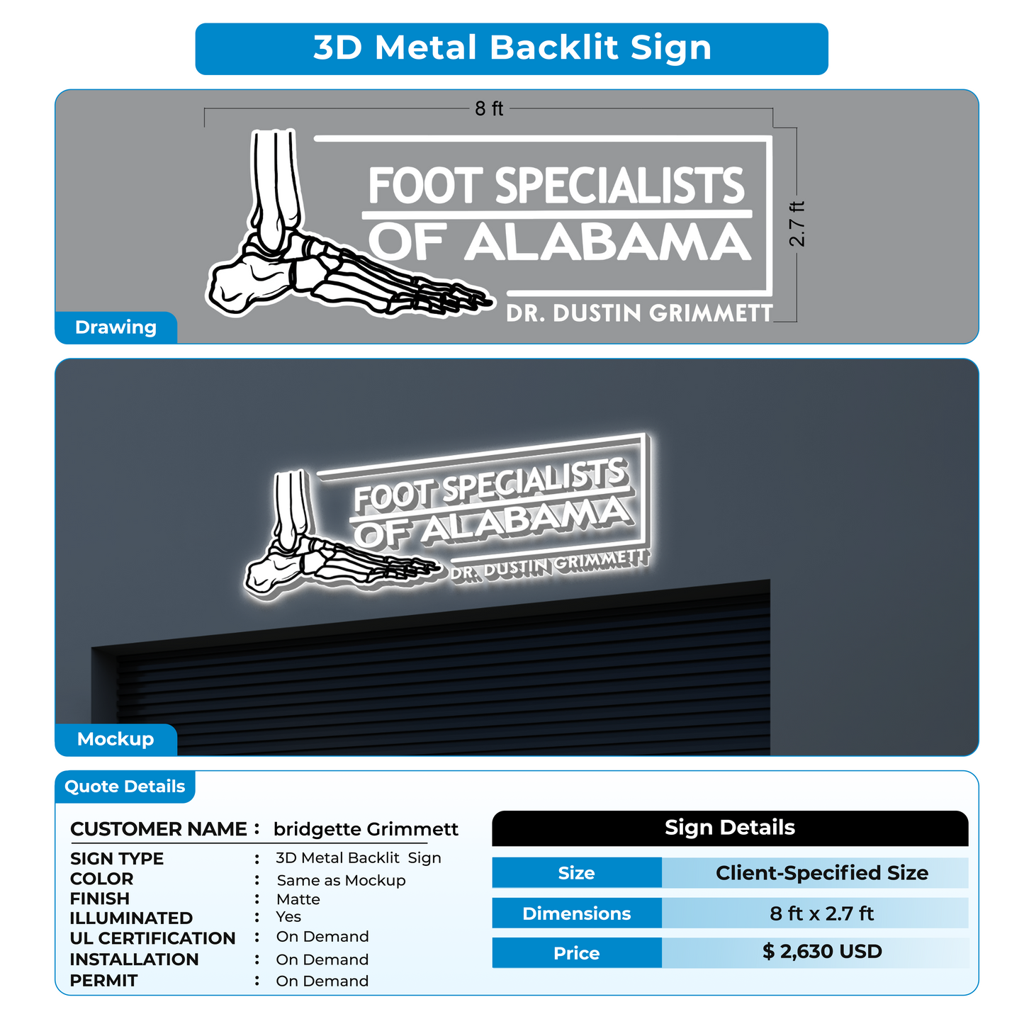3d metal backlit for bridgette Grimmett