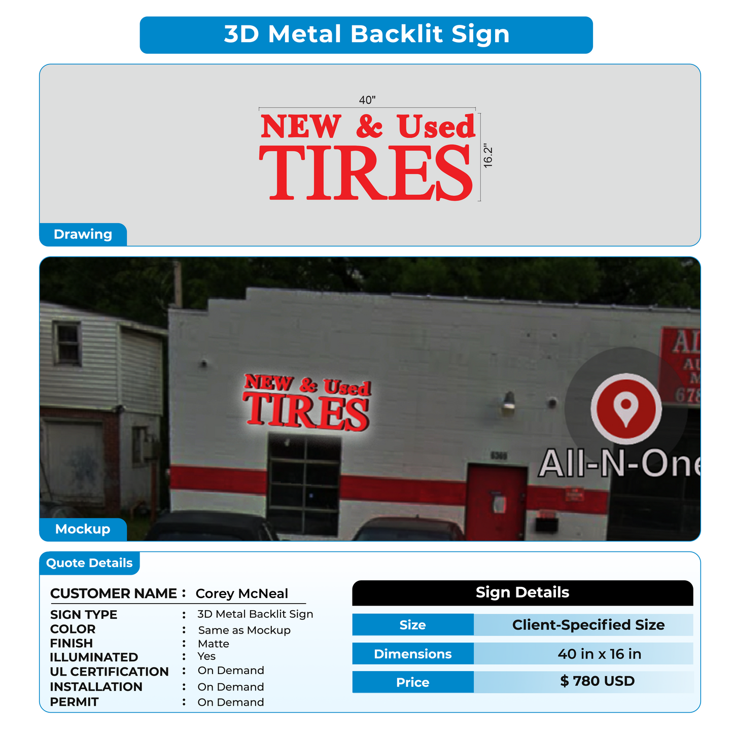 custom signs for Corey McNeal