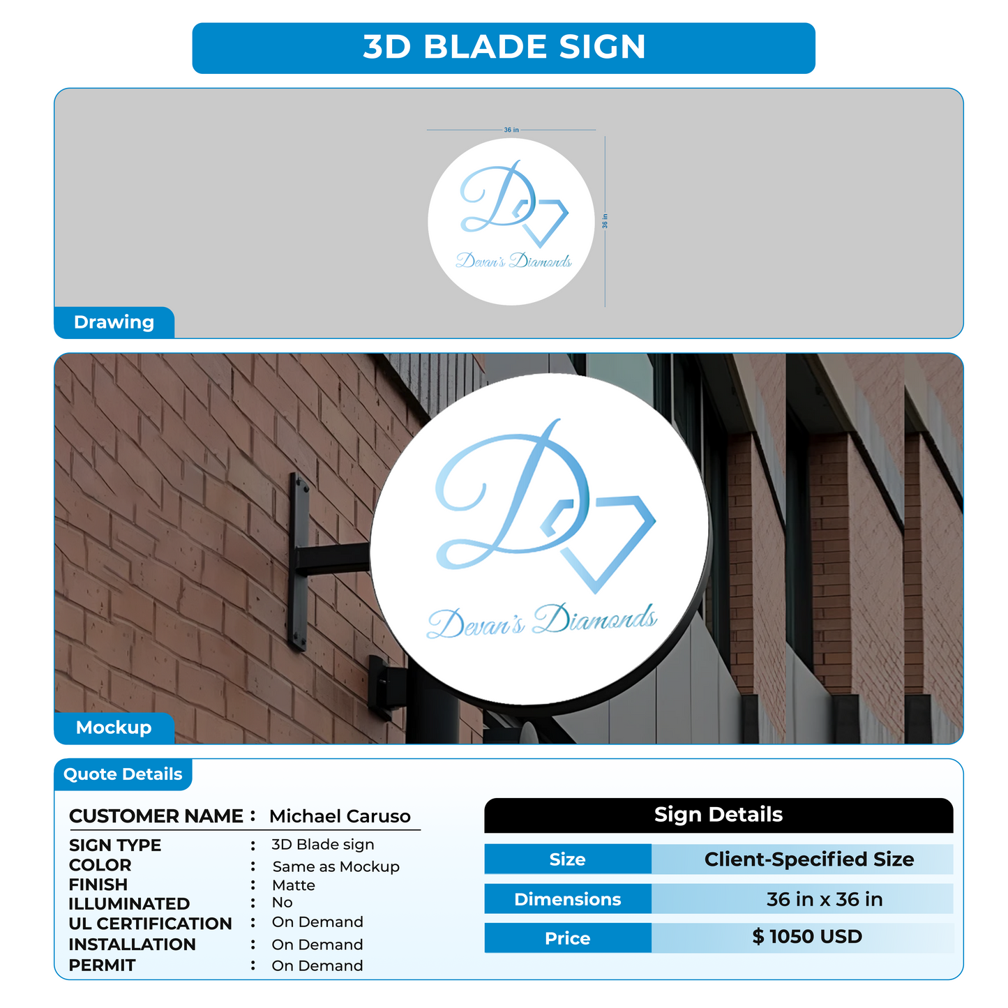 Custom Signs For Michael Caruso