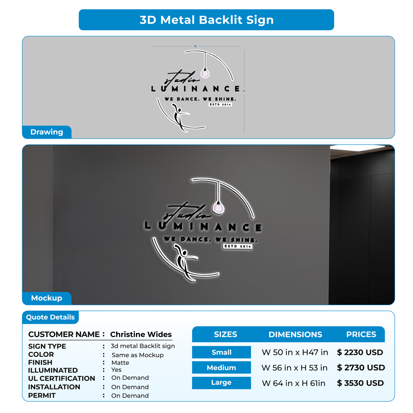 Custom Signs For Christine Wides