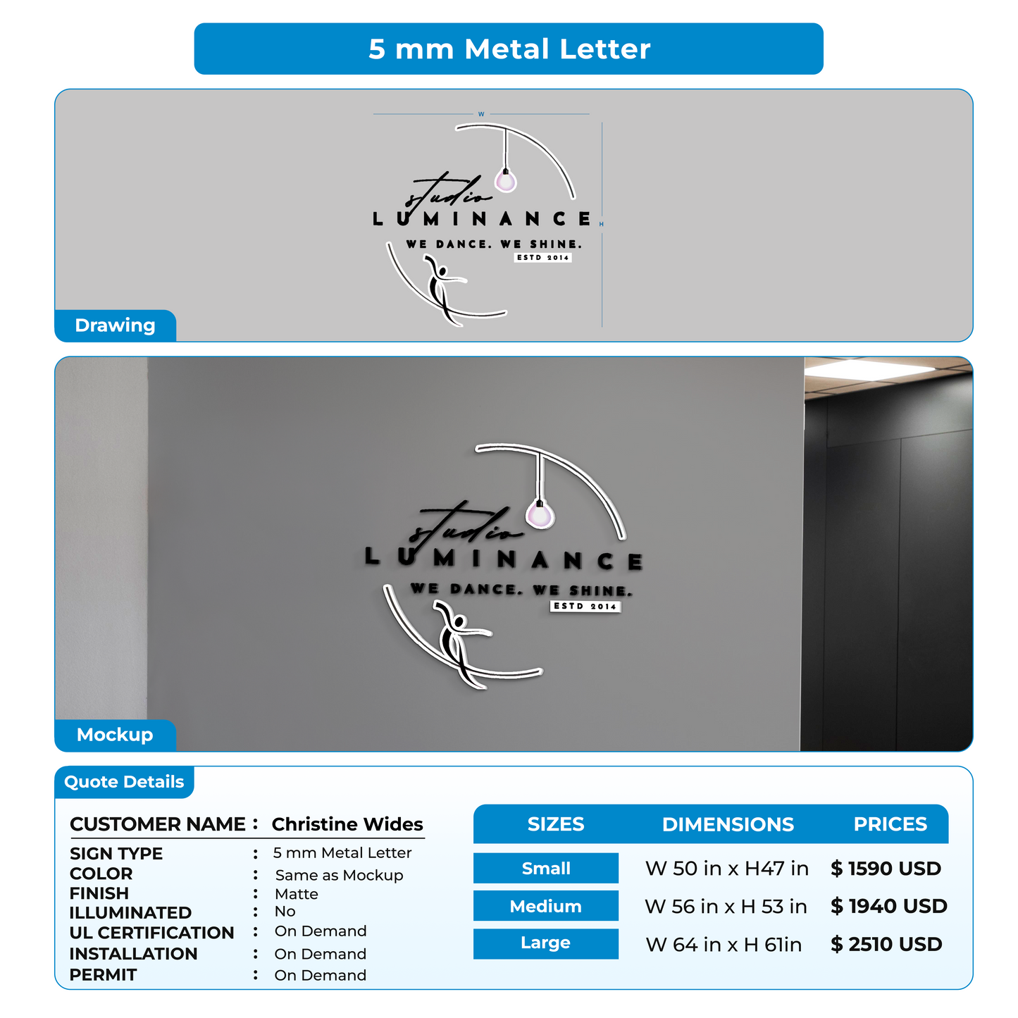 Custom Signs For Christine Wides