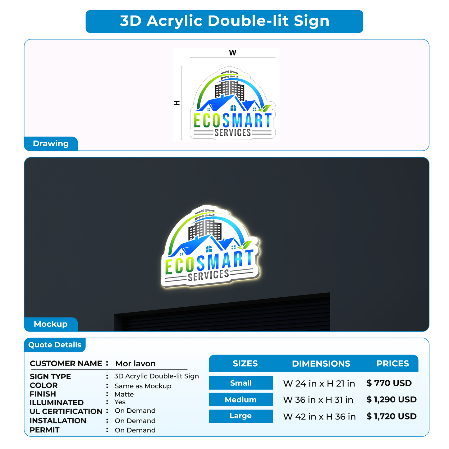 Custom Signs for Mor lavon