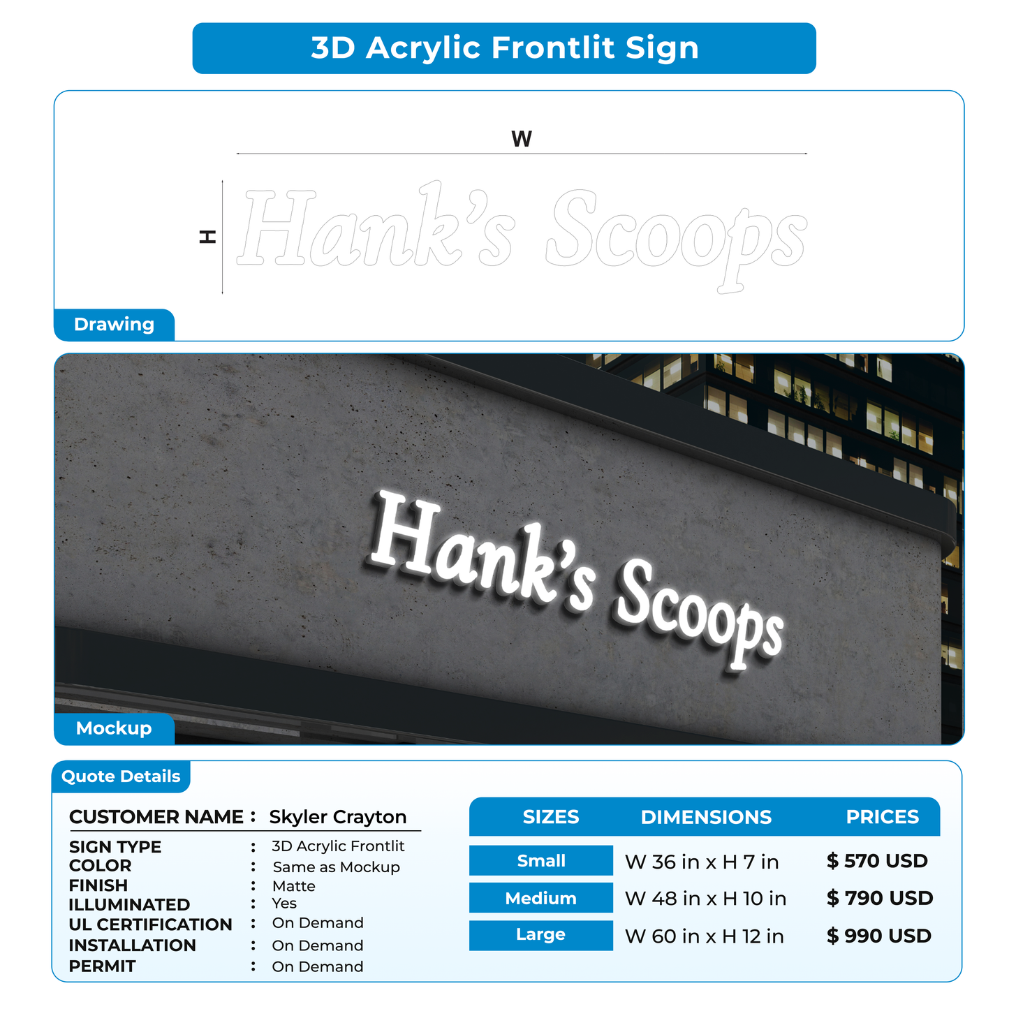 CUSTOM MOCKUP SIGN FOR Skyler Crayton