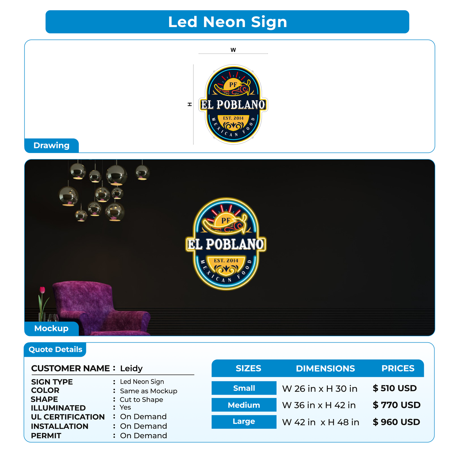 Custom Signs for Leidy