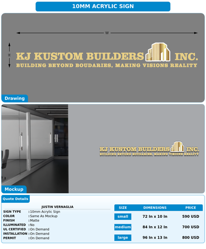CUSTOM MOCKUP SIGN FOR Justin Vernaglia