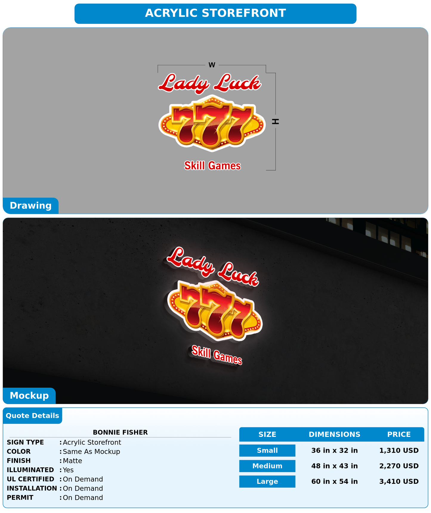 CUSTOM MOCKUP SIGN FOR Bonnie fisher