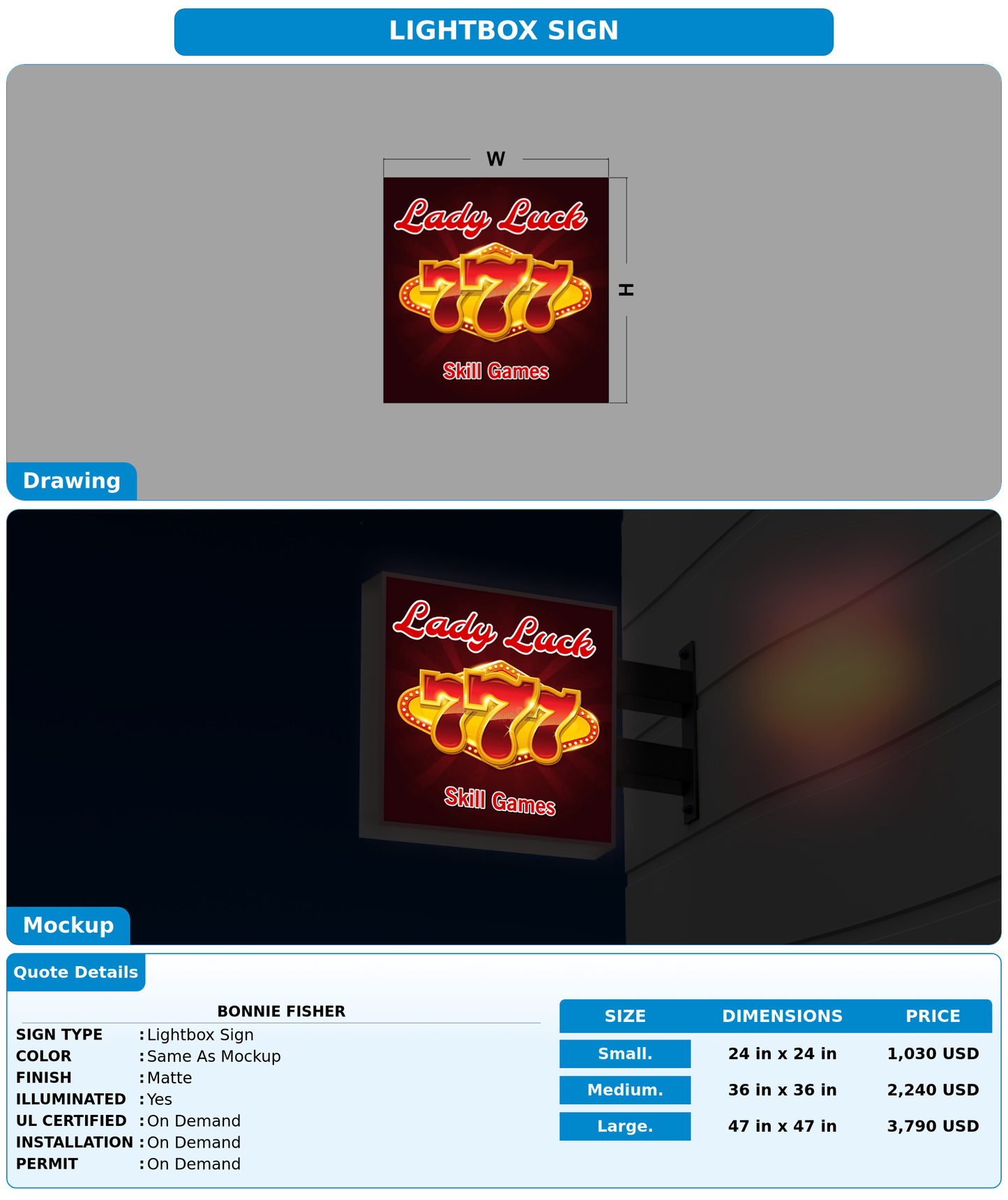 CUSTOM MOCKUP SIGN FOR Bonnie fisher