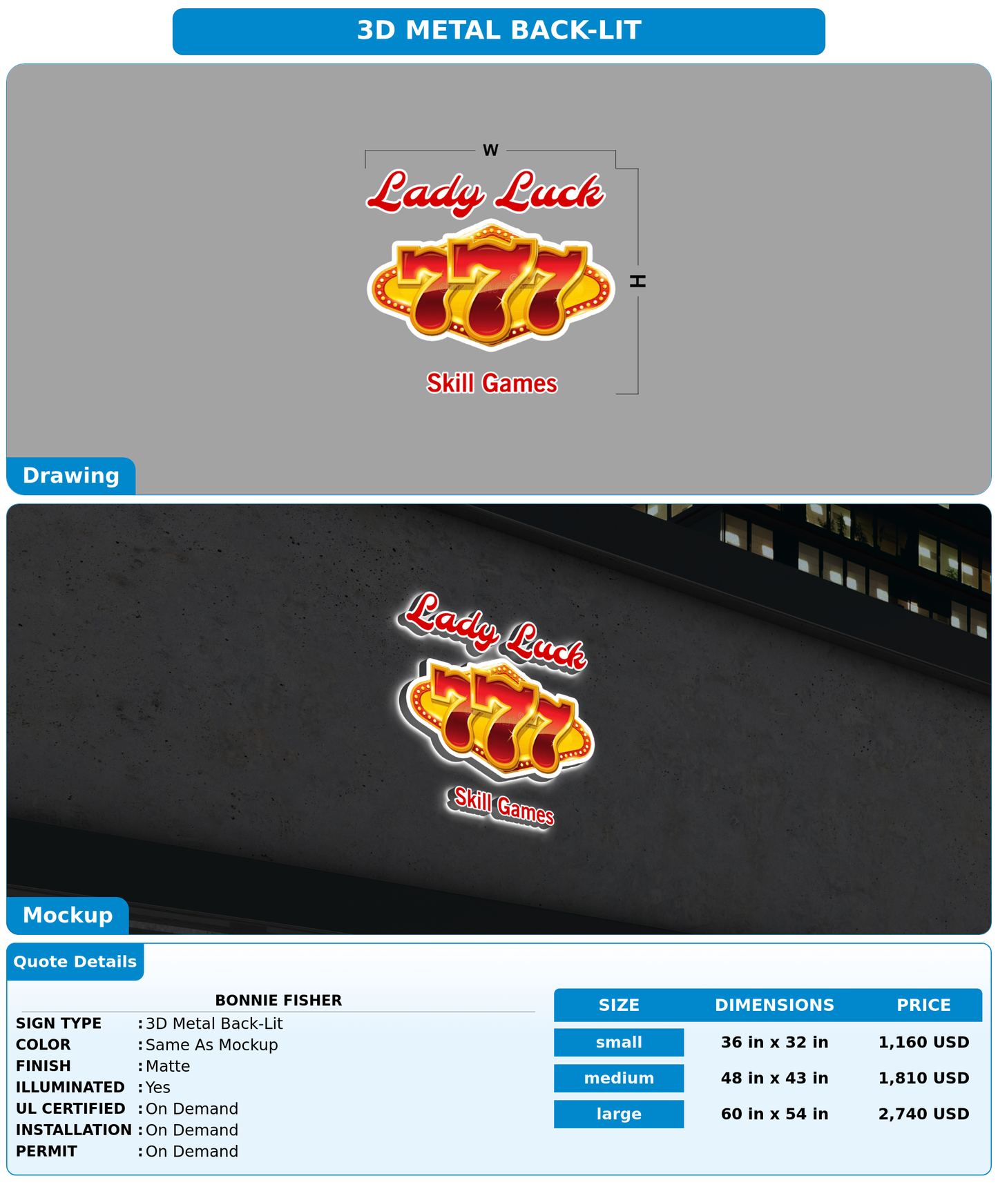 CUSTOM MOCKUP SIGN FOR Bonnie fisher