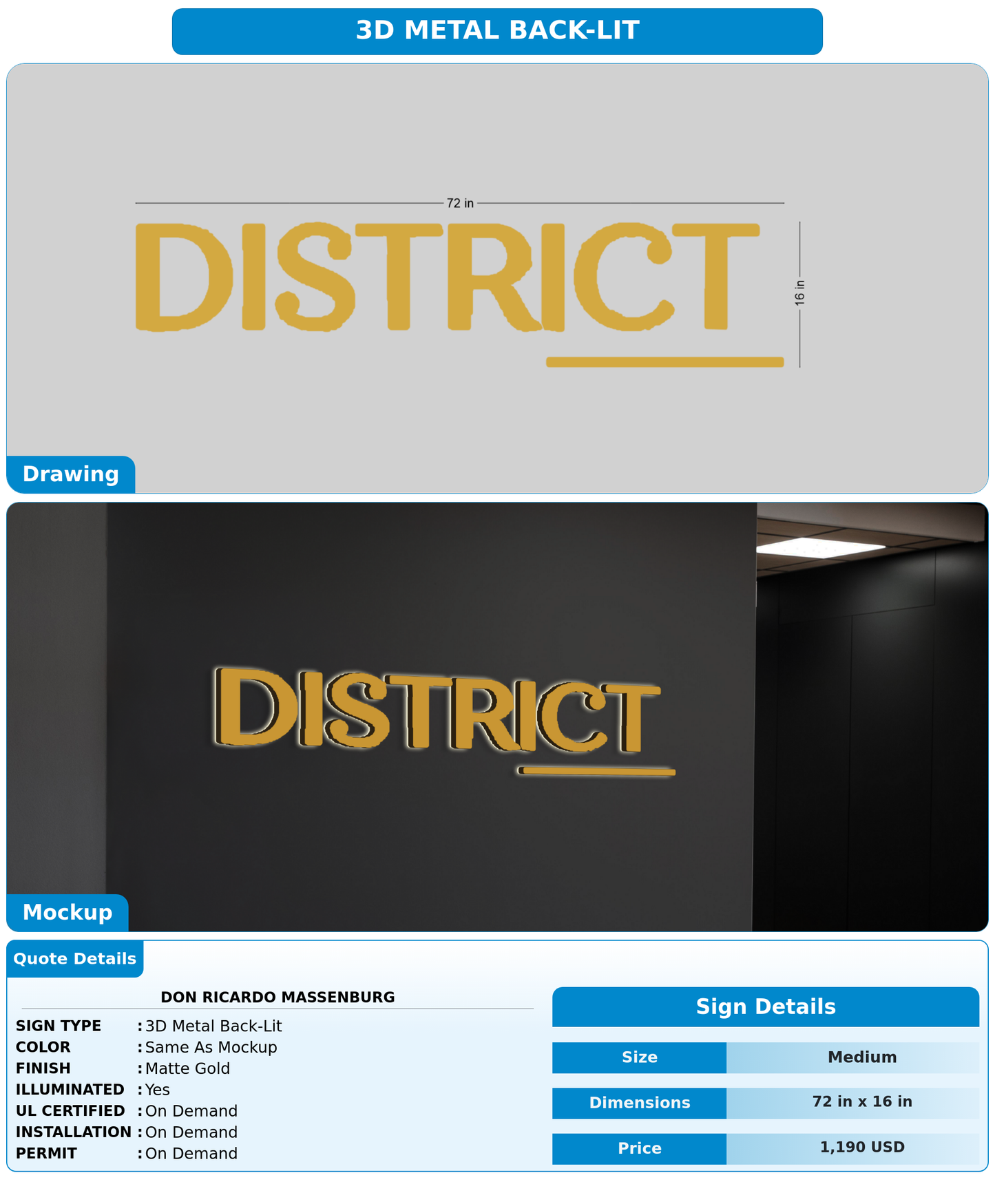 CUSTOM MOCKUP SIGN FOR Don Ricardo Massenburg
