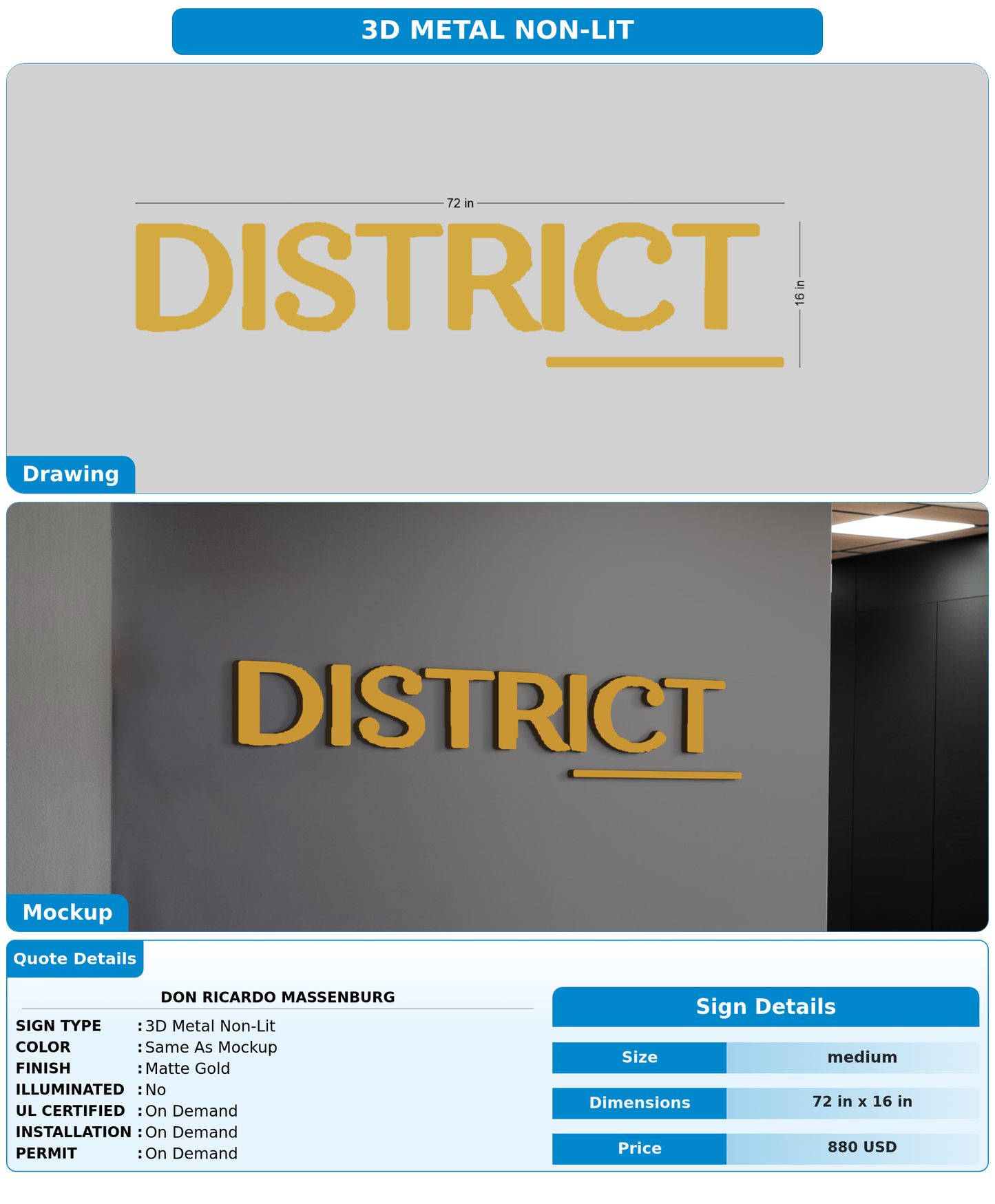 CUSTOM MOCKUP SIGN FOR Don Ricardo Massenburg