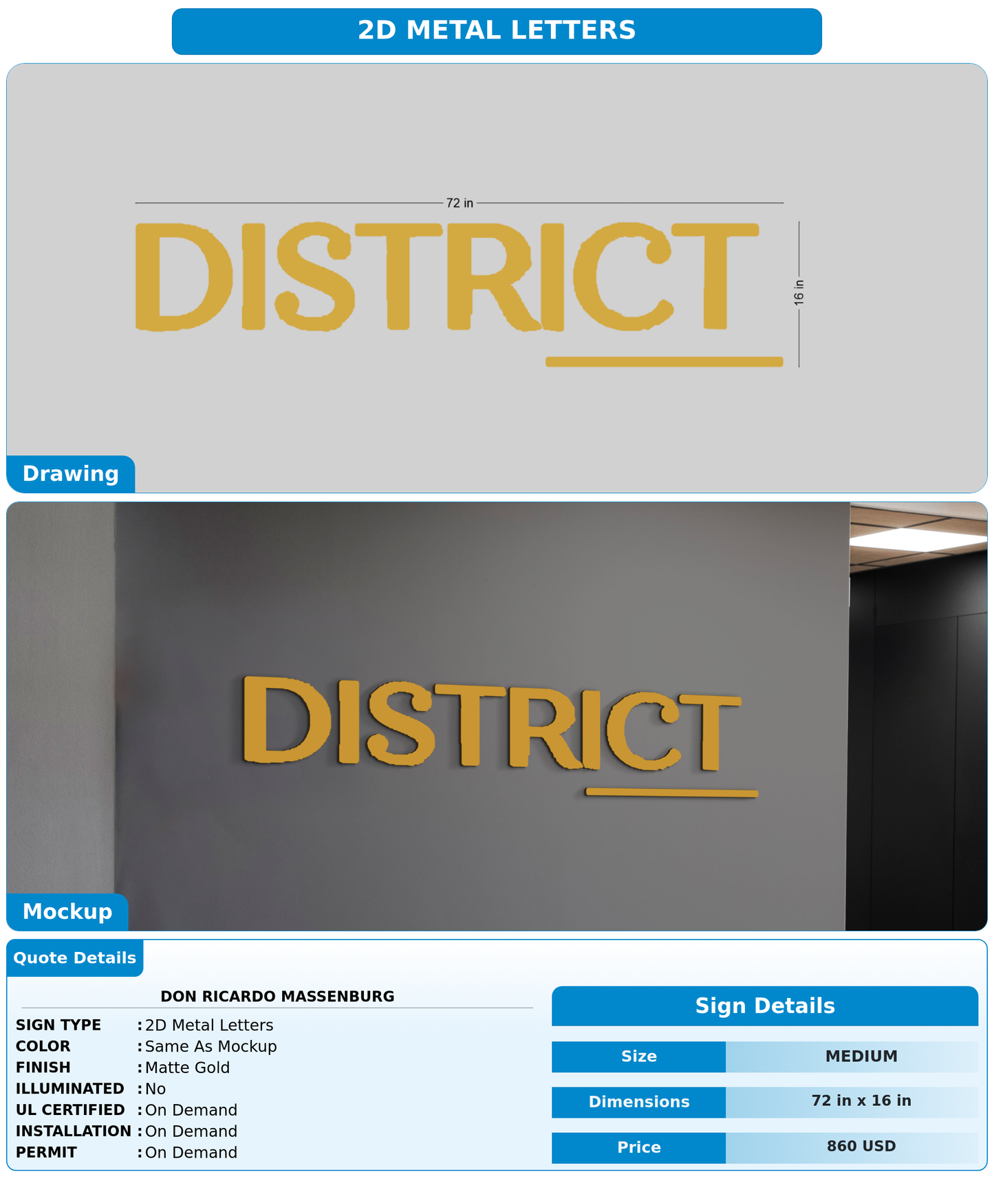 CUSTOM MOCKUP SIGN FOR Don Ricardo Massenburg