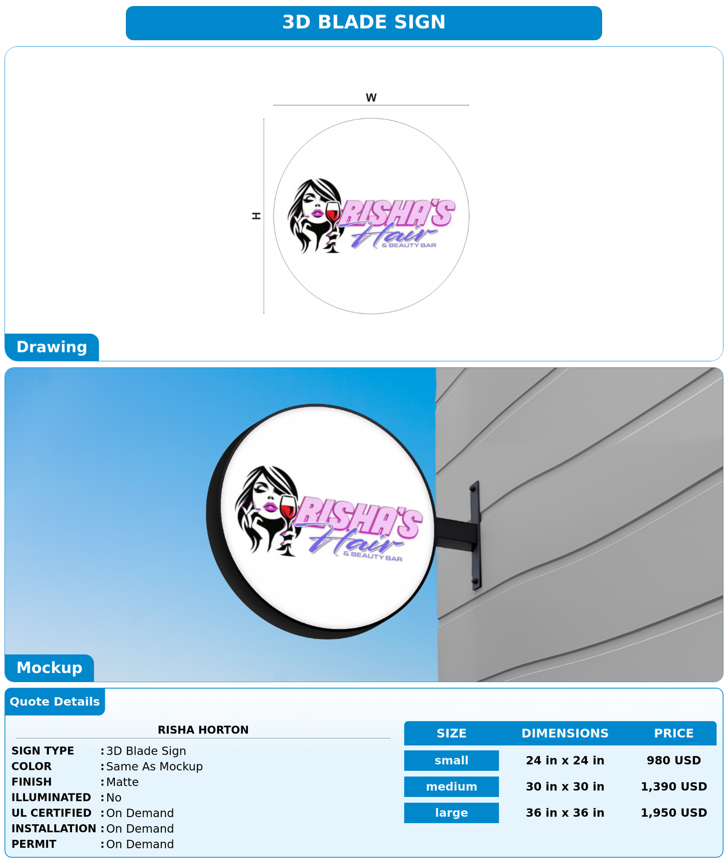 CUSTOM MOCKUP SIGN FOR Risha Horton
