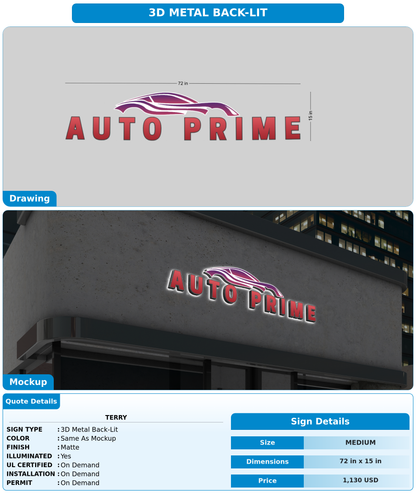 CUSTOM MOCKUP SIGN FOR Terry