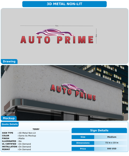 CUSTOM MOCKUP SIGN FOR Terry