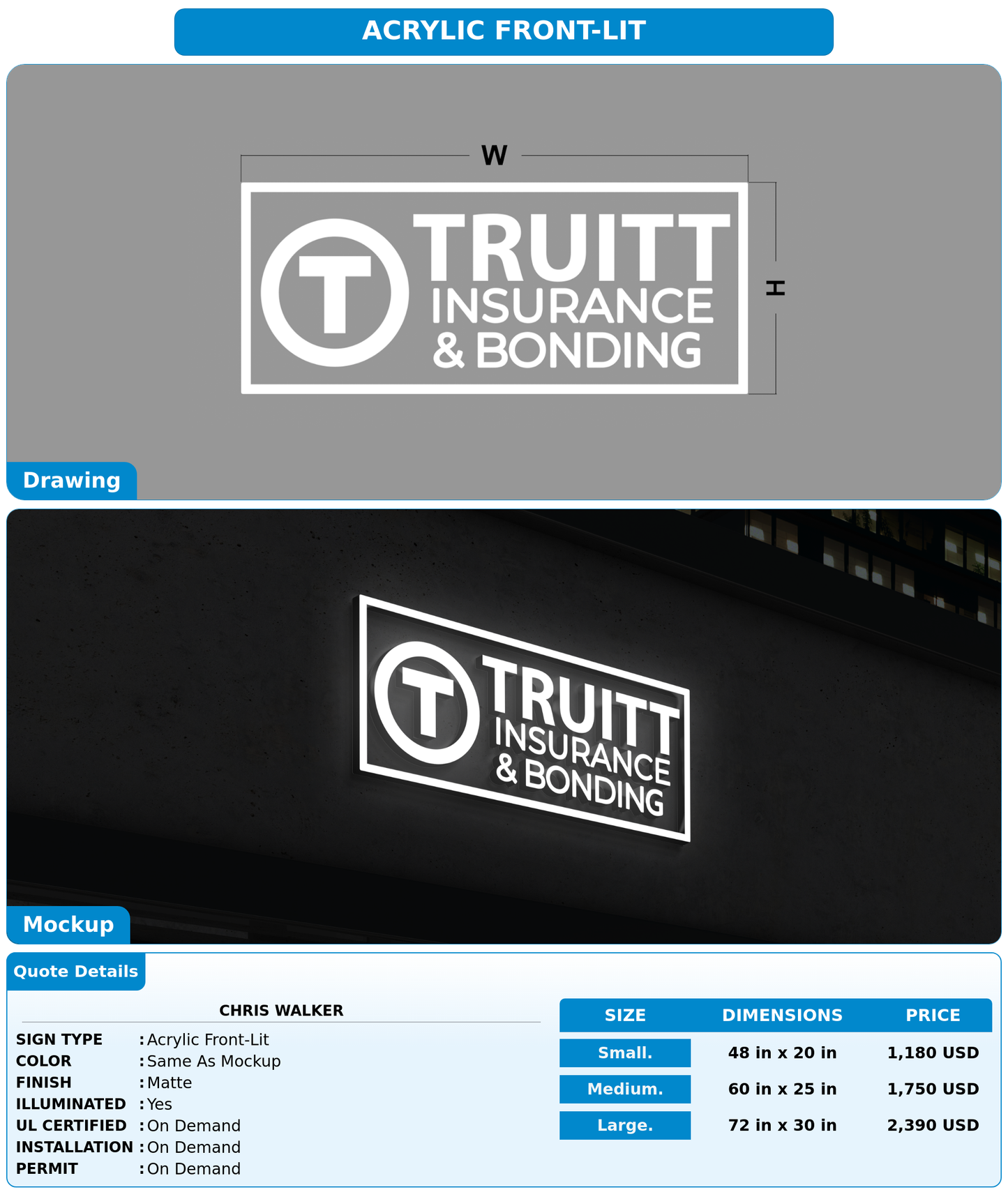 CUSTOM MOCKUP SIGN FOR Chris Walker