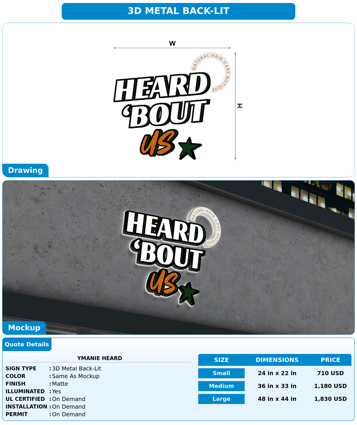CUSTOM MOCKUP SIGN FOR Ymanie heard