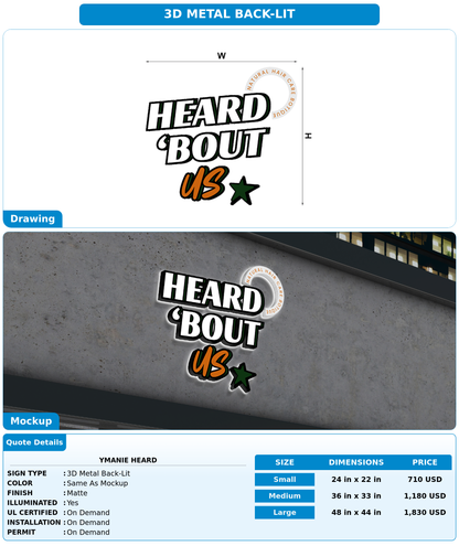 CUSTOM MOCKUP SIGN FOR Ymanie heard