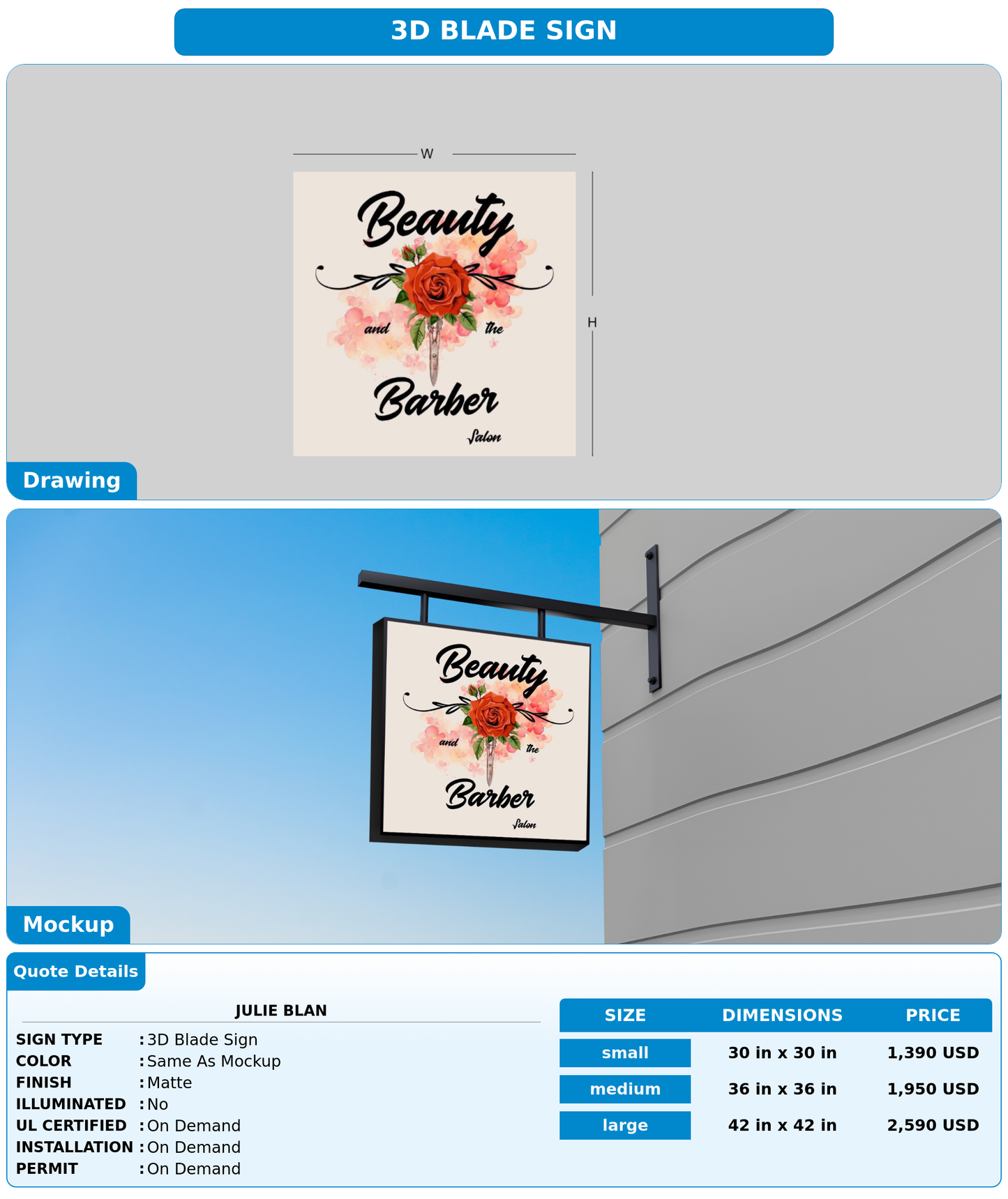 CUSTOM MOCKUP SIGN FOR Julie blan