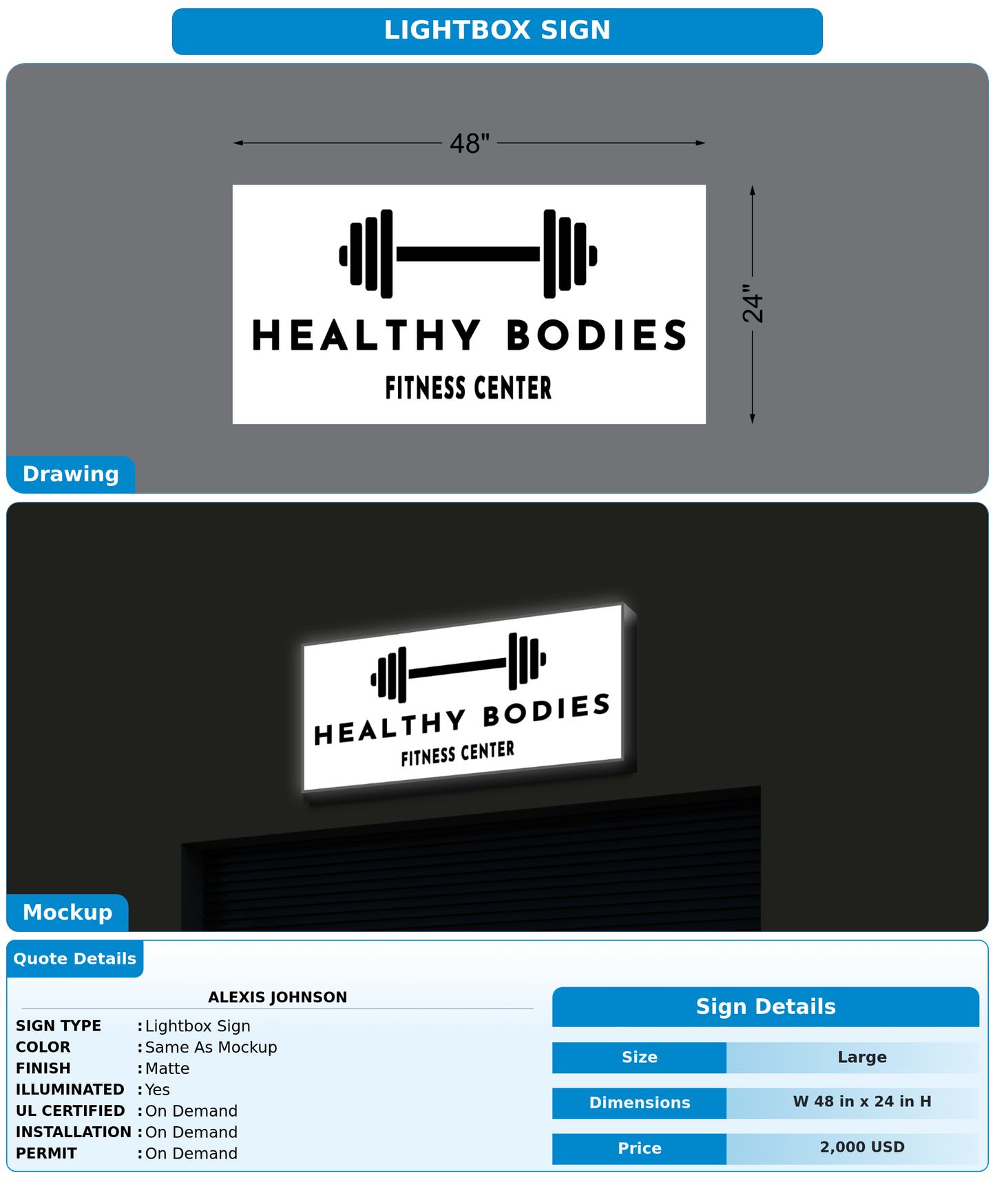 CUSTOM MOCKUP SIGN FOR Alexis Johnson