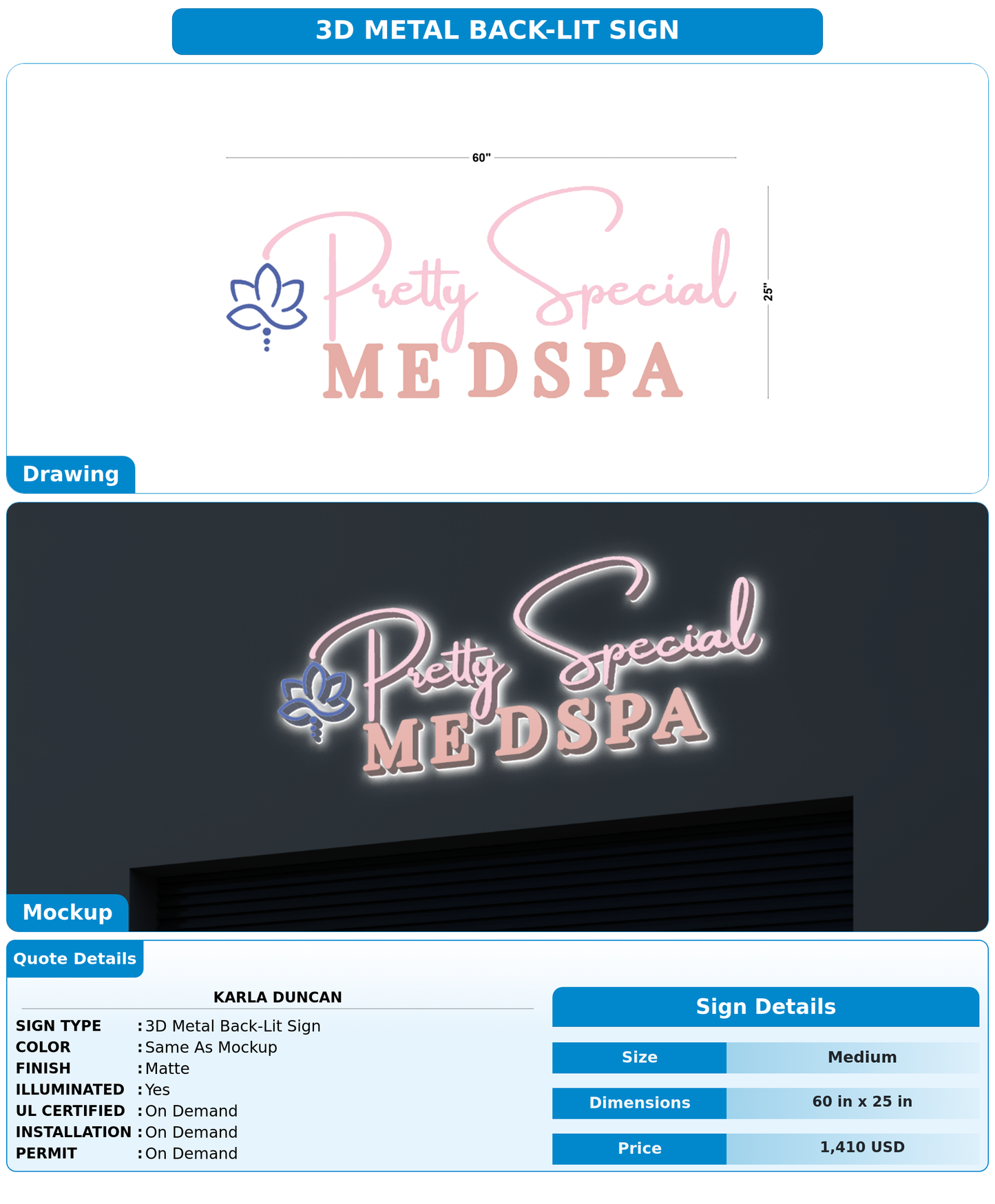 CUSTOM MOCKUP SIGN FOR Karla Duncan
