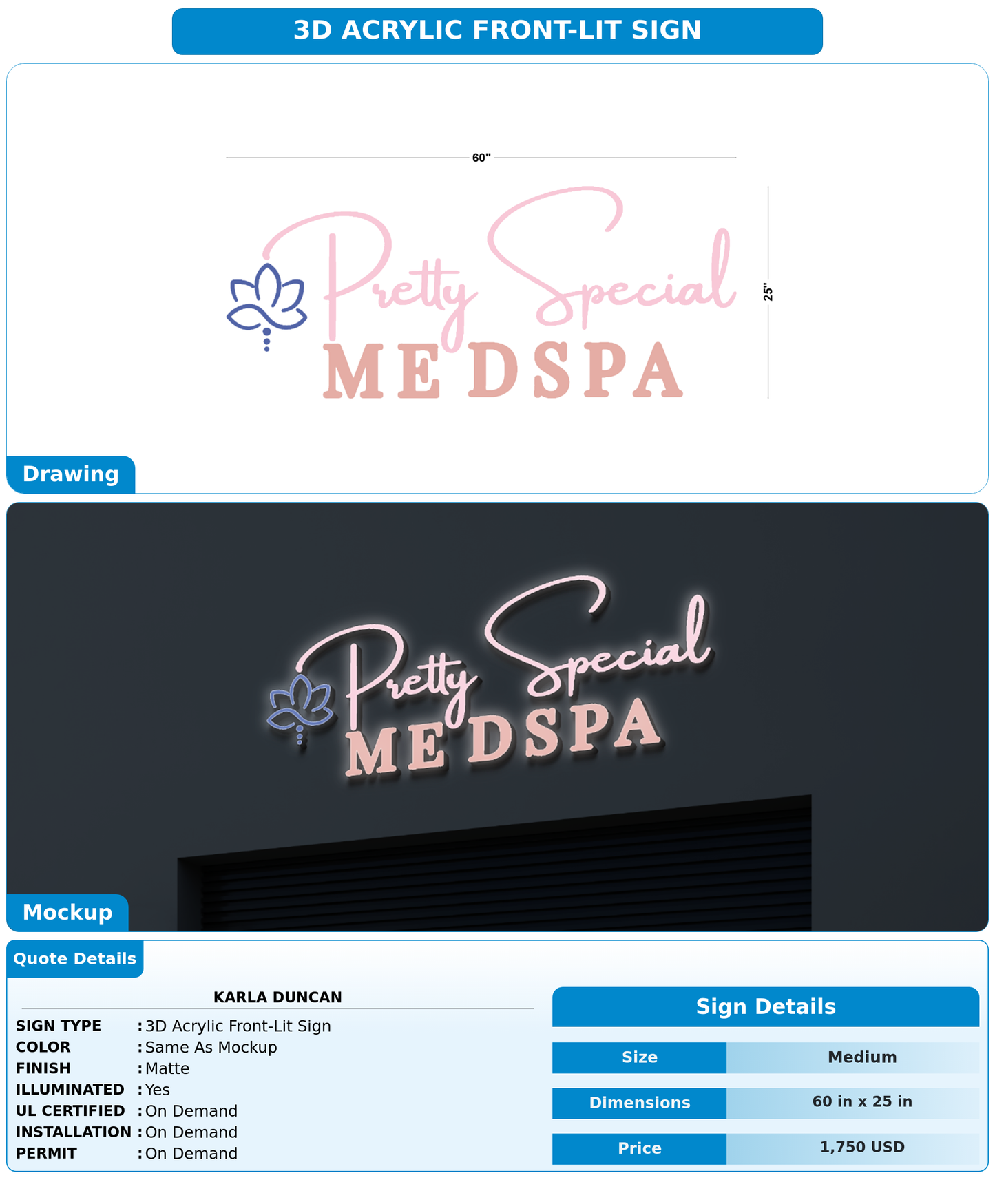 CUSTOM MOCKUP SIGN FOR Karla Duncan