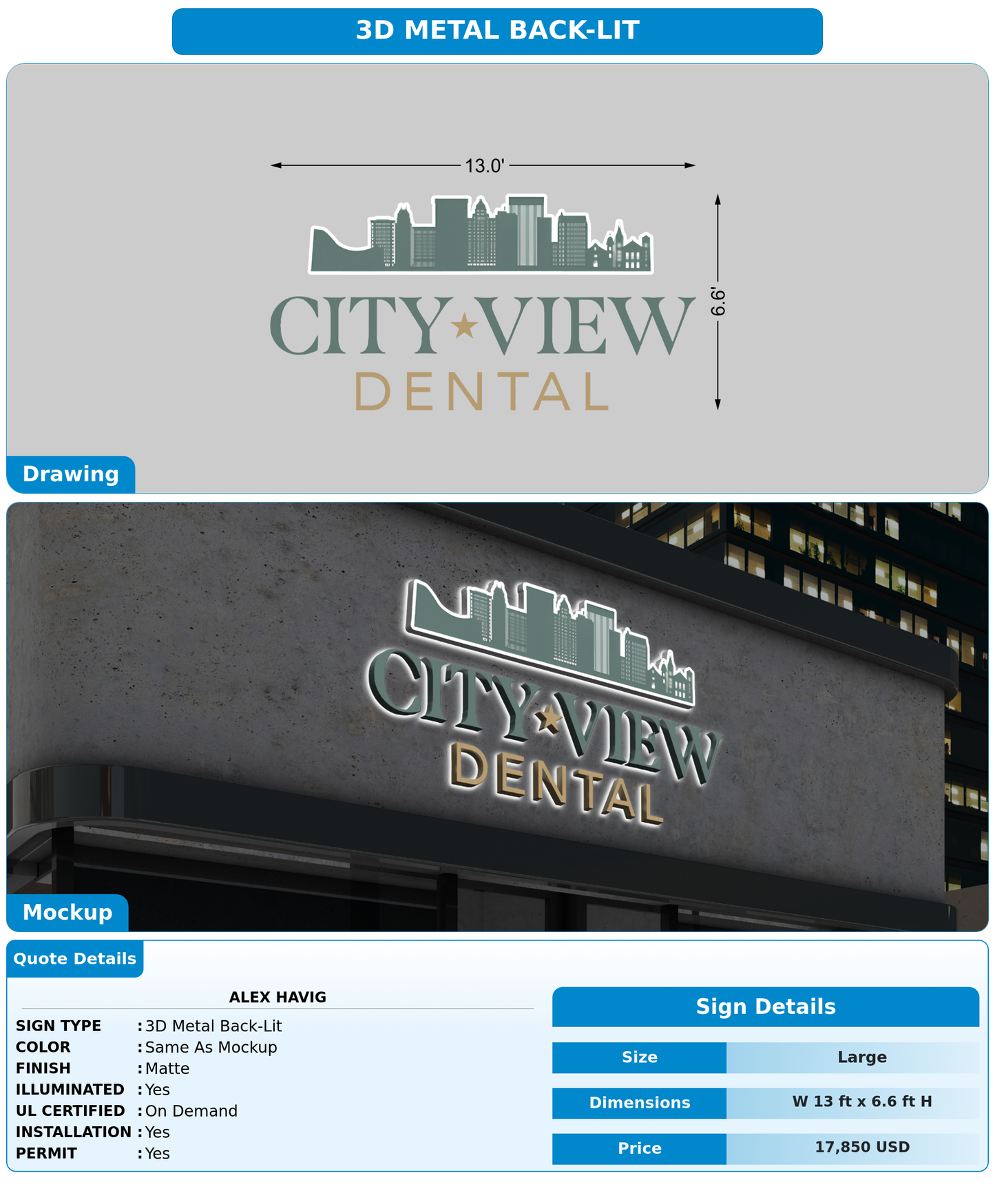 CUSTOM MOCKUP SIGN FOR Alex Havig