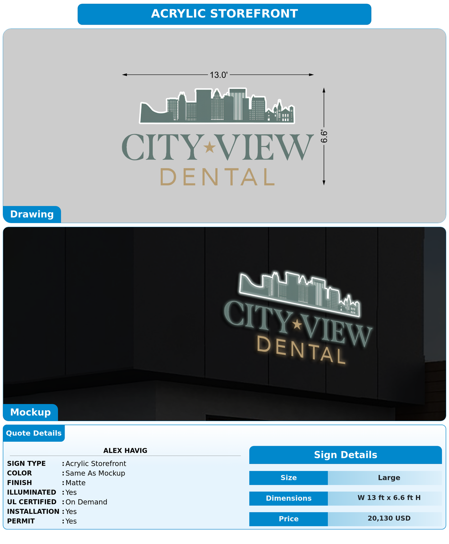 CUSTOM MOCKUP SIGN FOR Alex Havig