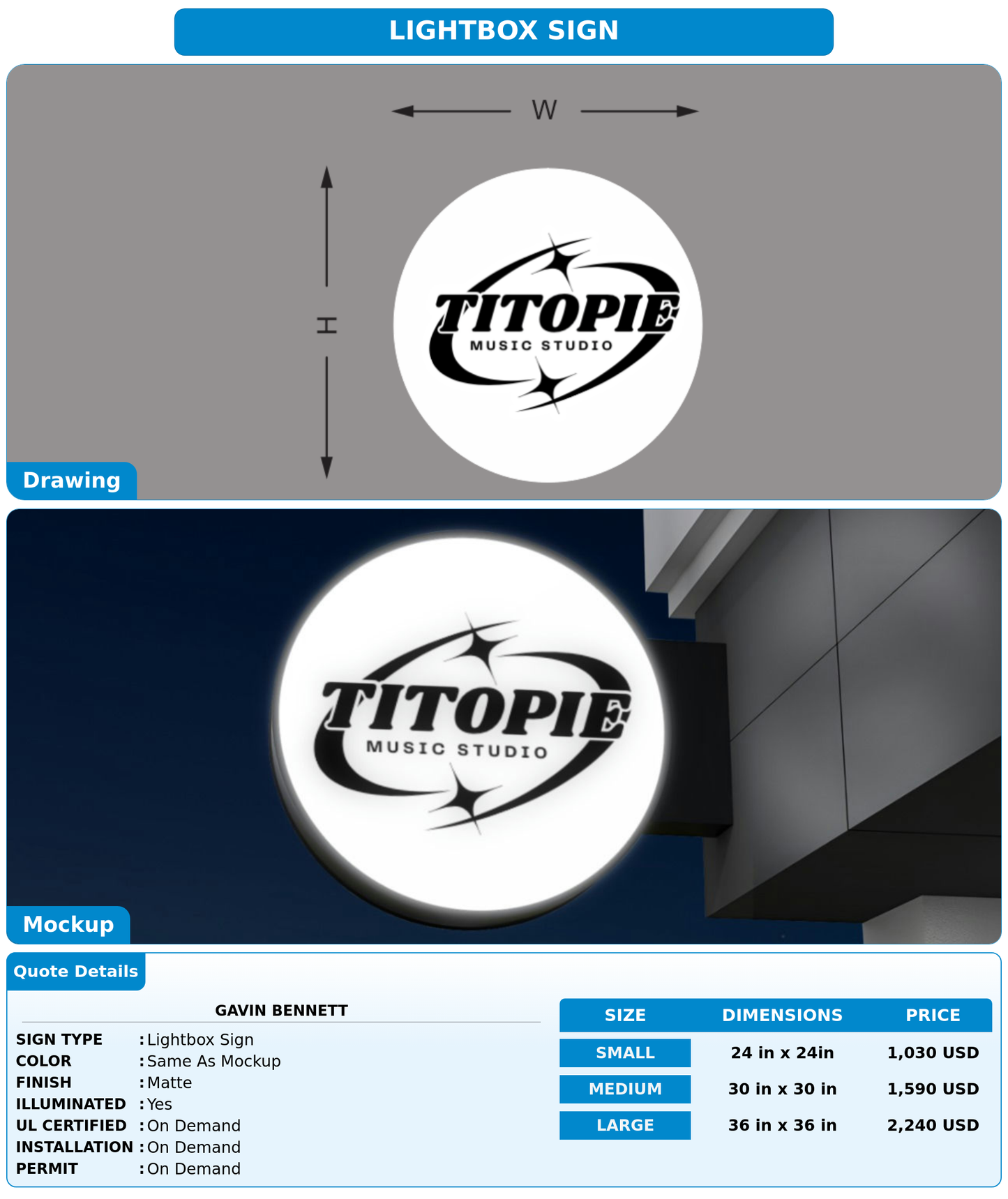 CUSTOM MOCKUP SIGN FOR Gavin Bennett