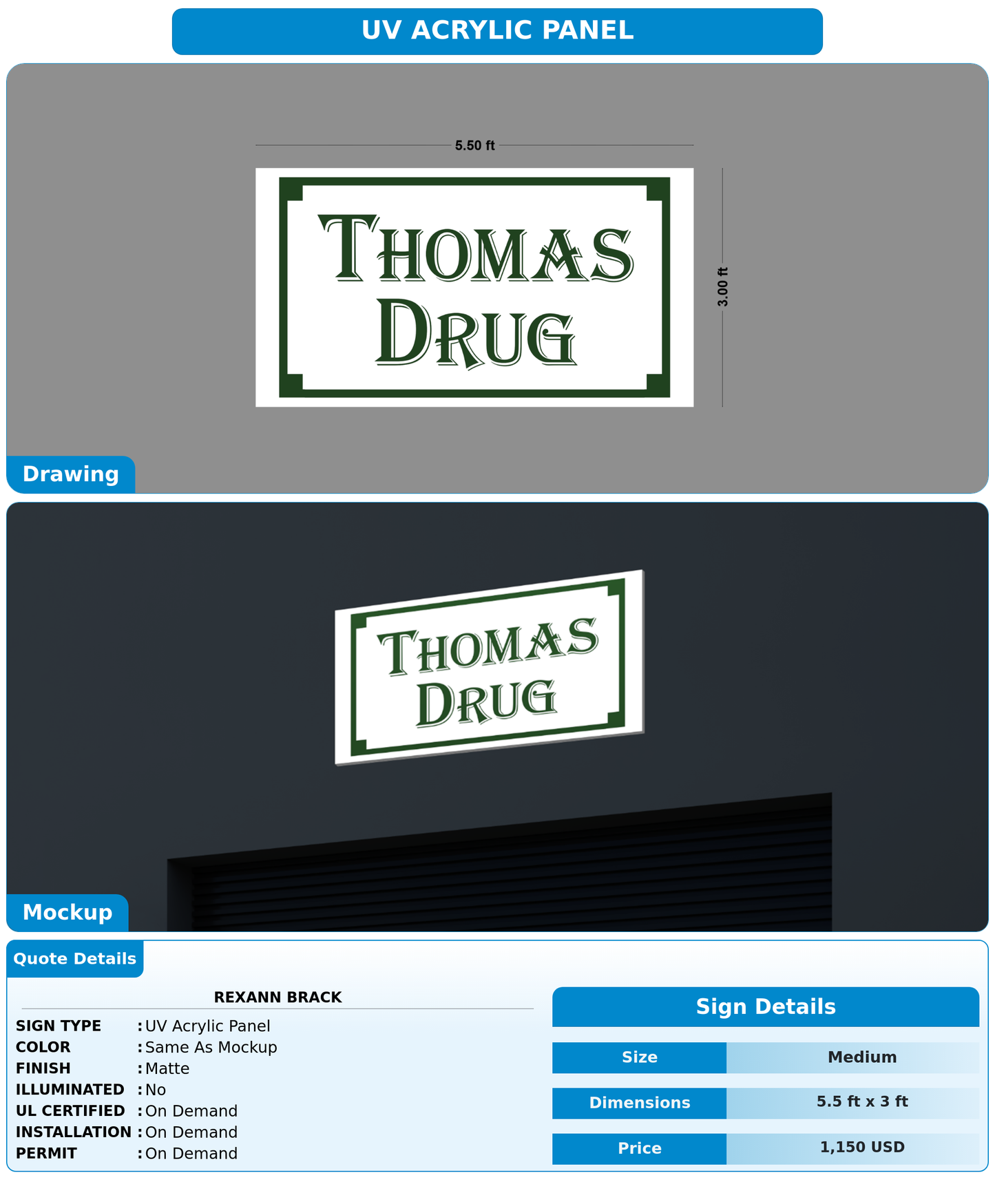 CUSTOM MOCKUP SIGN FOR RexAnn Brack