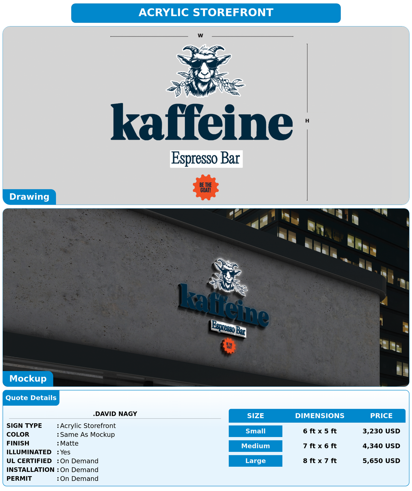 CUSTOM MOCKUP SIGN FOR .David Nagy