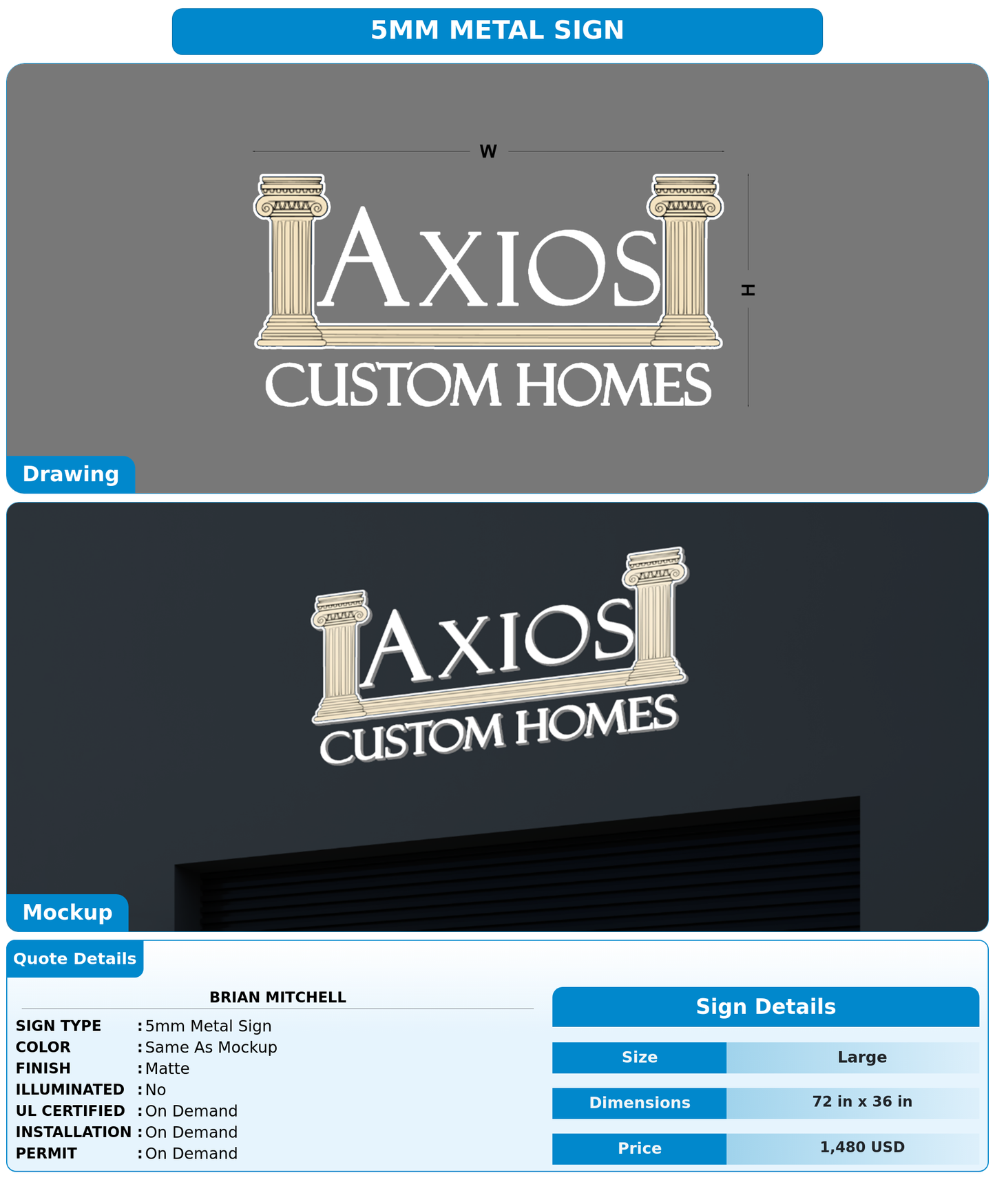 CUSTOM MOCKUP SIGN FOR Brian Mitchell