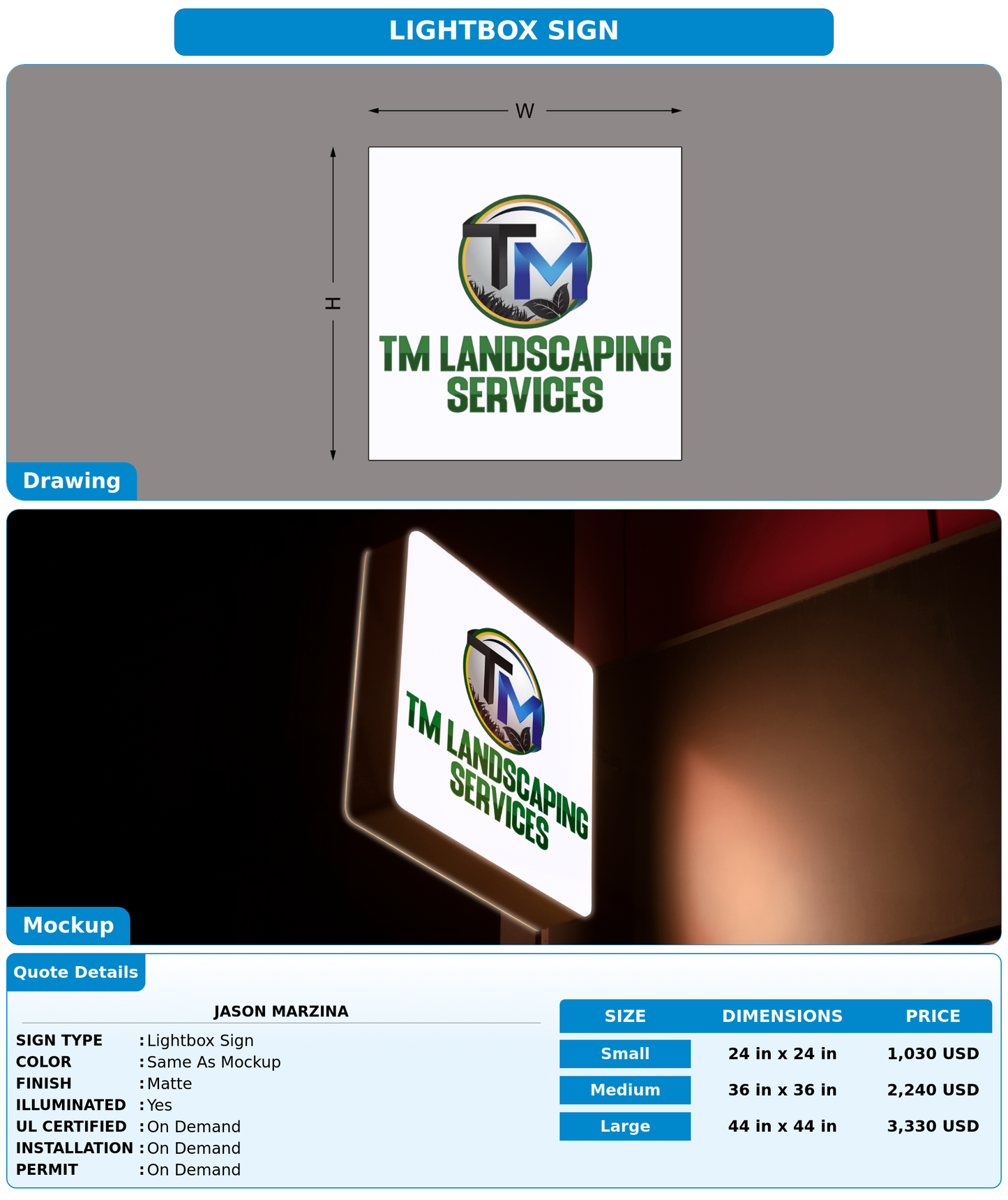 CUSTOM MOCKUP SIGN FOR Jason Marzina