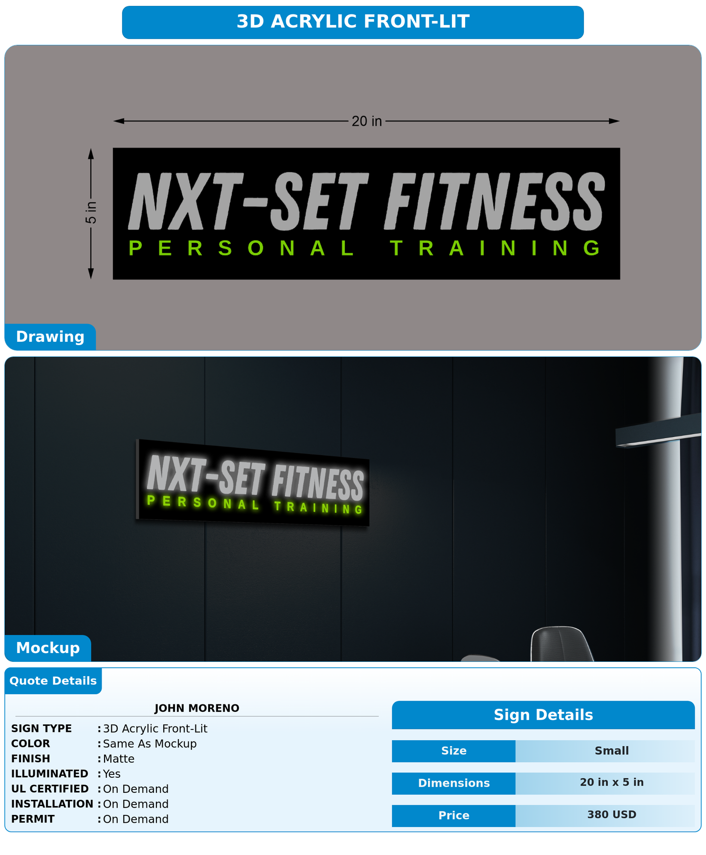 CUSTOM MOCKUP SIGN FOR John Moreno
