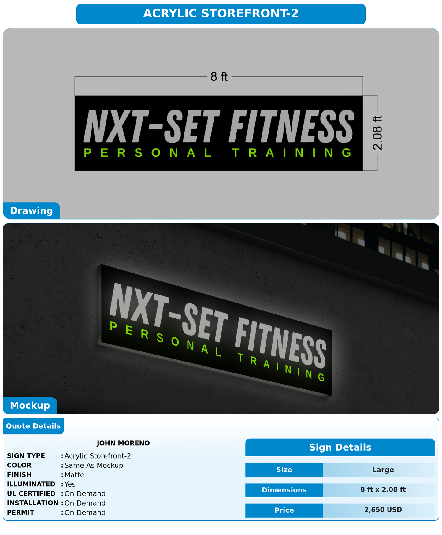 CUSTOM MOCKUP SIGN FOR John Moreno