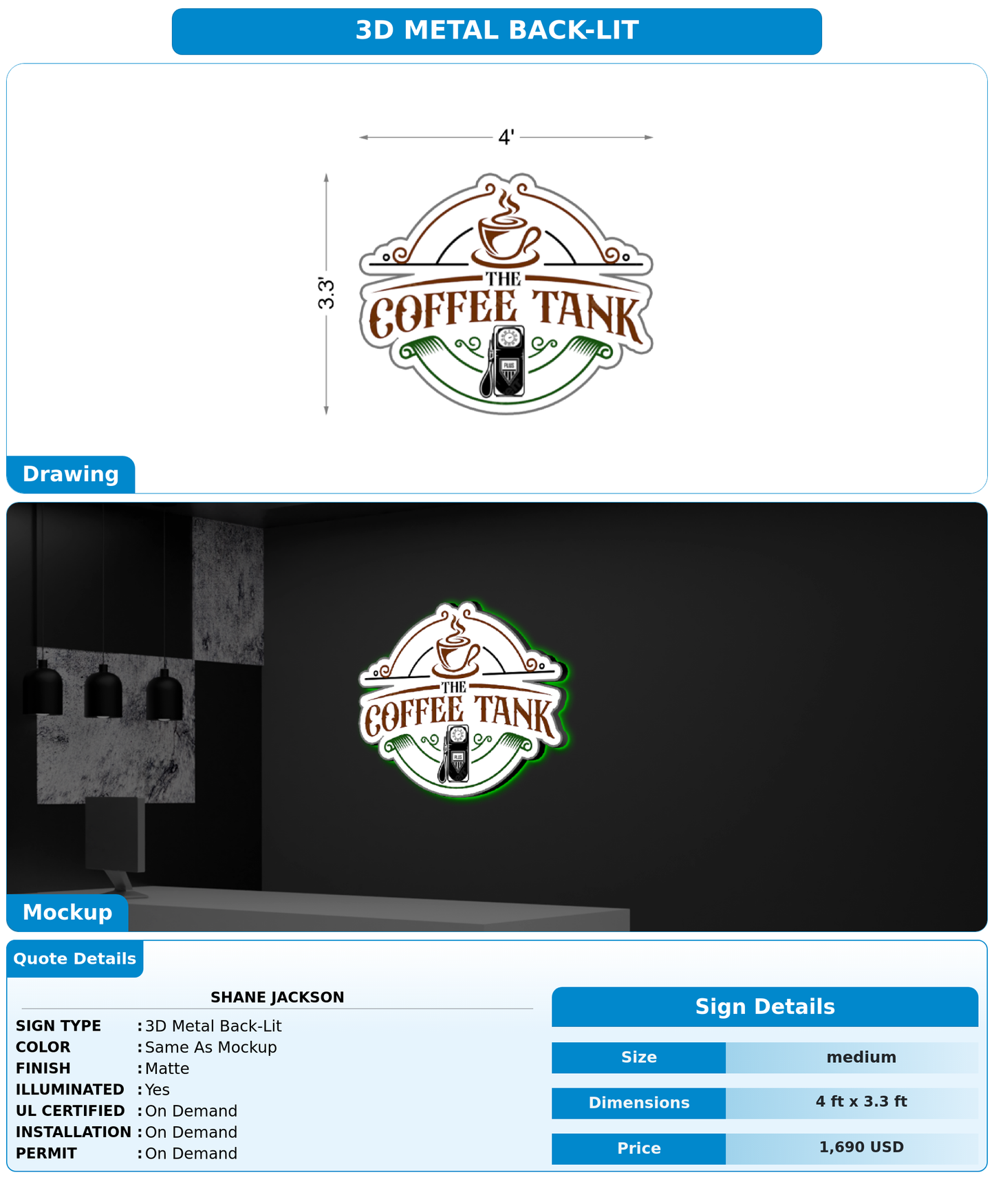 CUSTOM MOCKUP SIGN FOR Shane Jackson