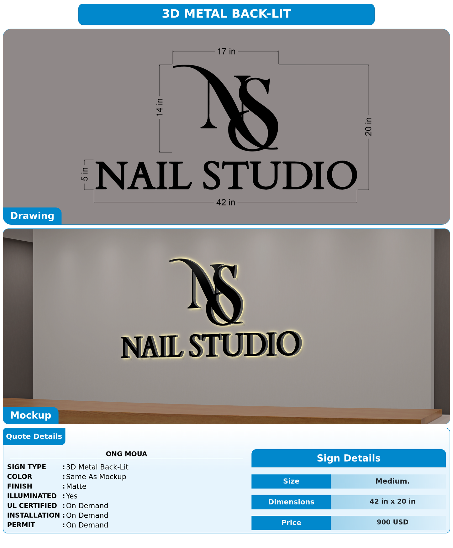 CUSTOM MOCKUP SIGN FOR Ong Moua